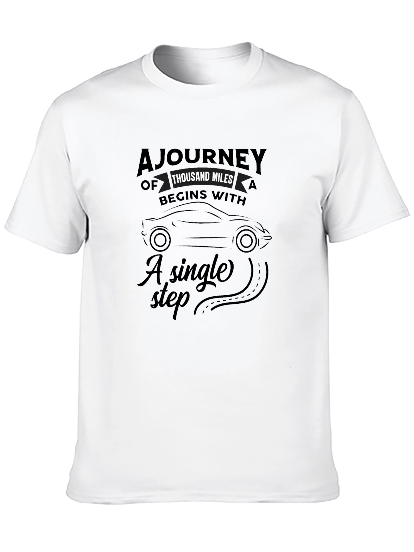 Motivational Journey Graphic Black T-Shirt
