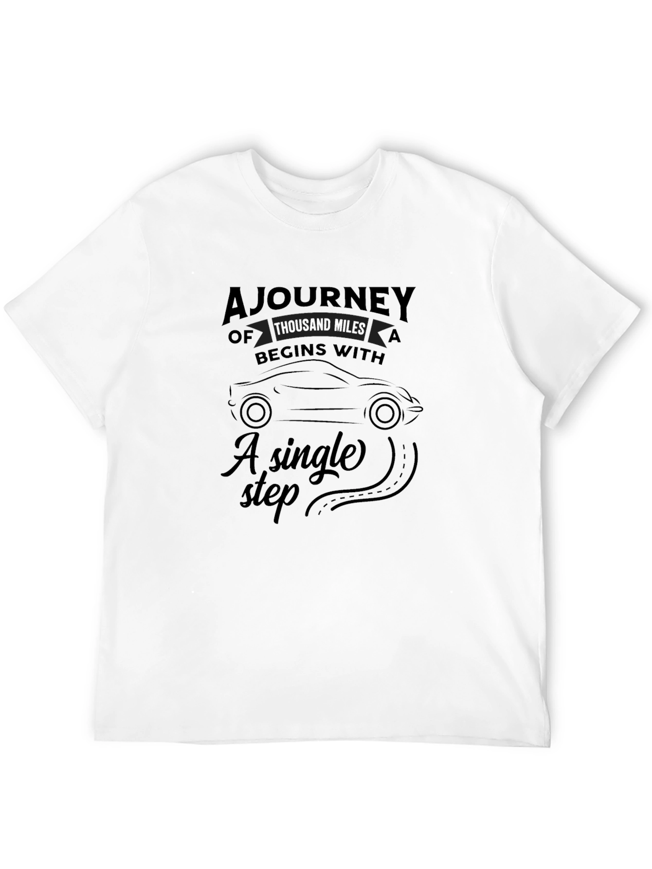 Motivational Journey Graphic Black T-Shirt
