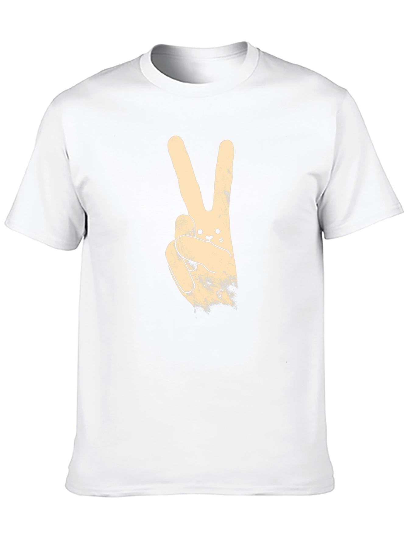 Peace Sign Bunny Graphic Tee - Black
