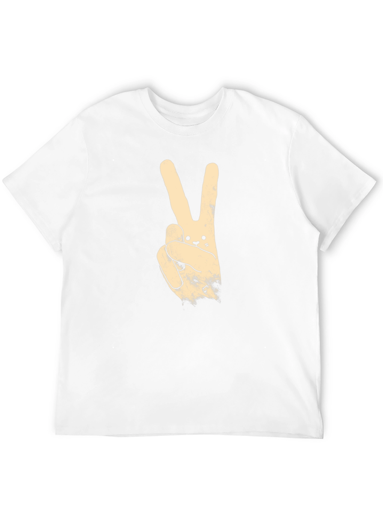 Peace Sign Bunny Graphic Tee - Black