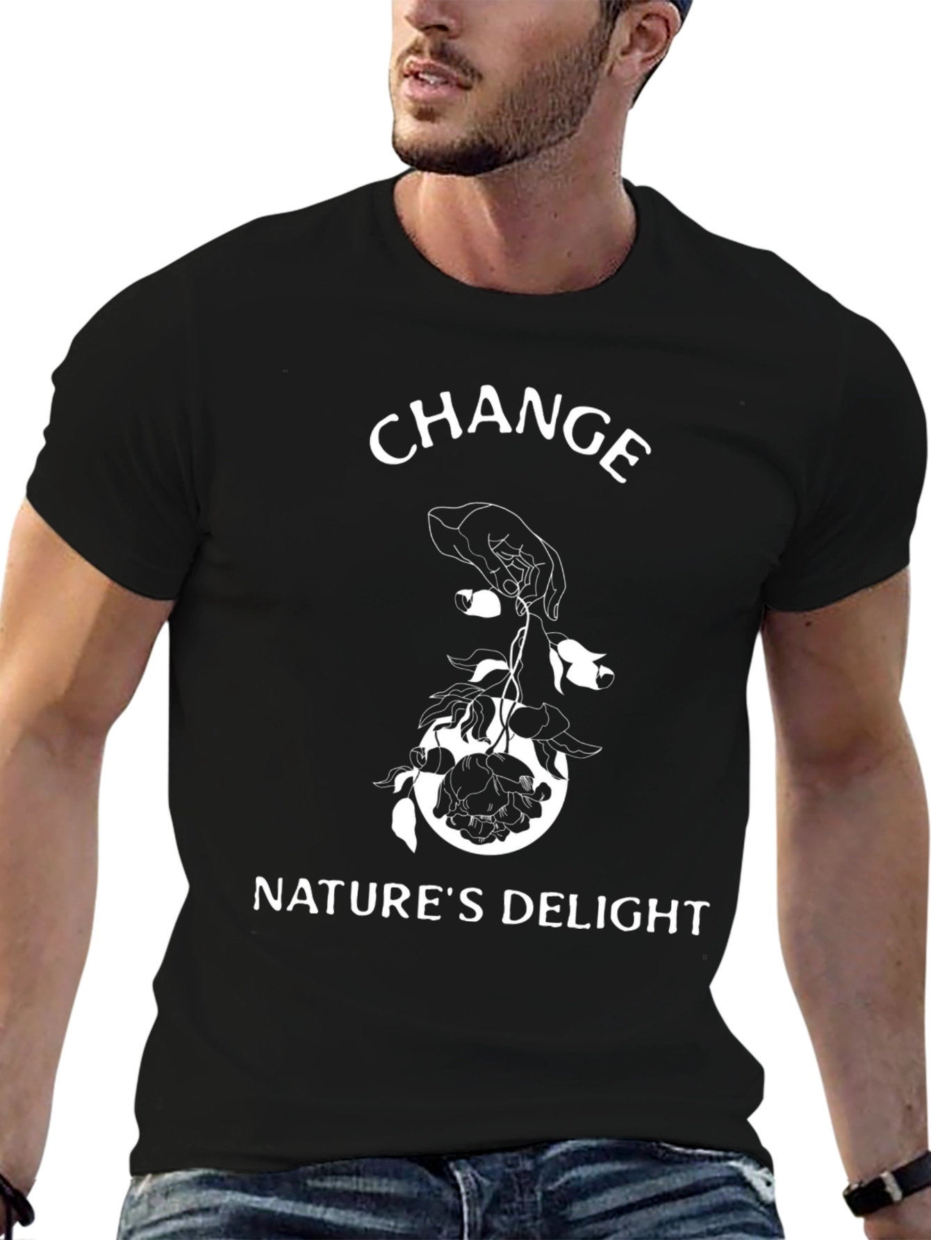 Change Natures Delight Black Graphic T-Shirt