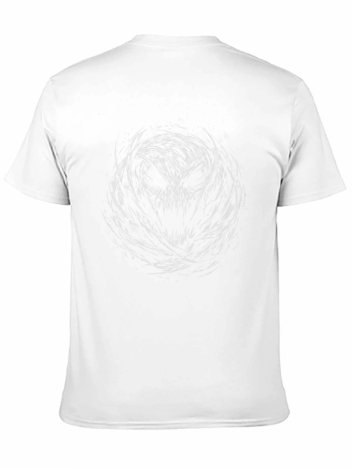 Mens Black T-Shirt with Abstract Skull Design