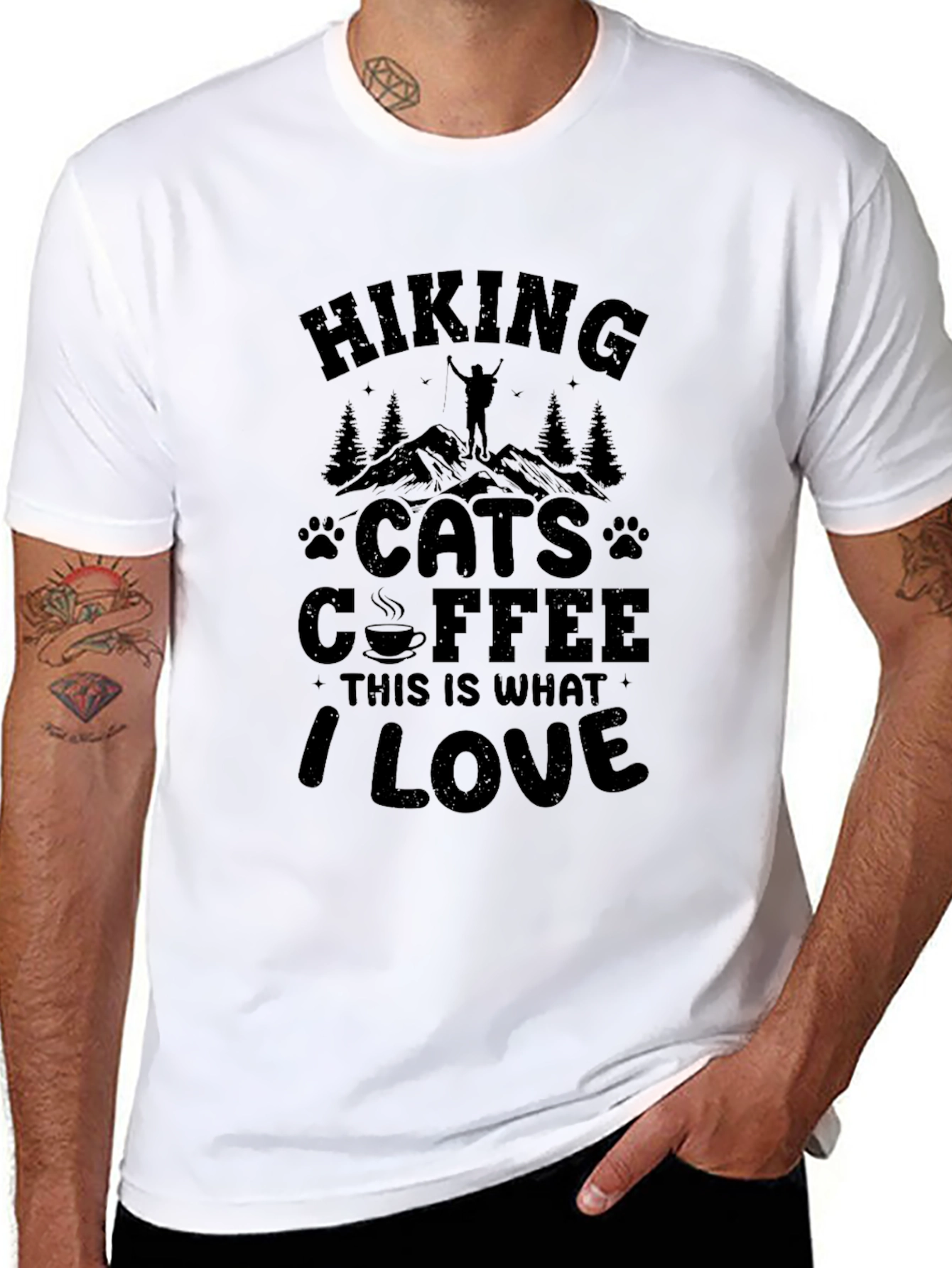 Hiking Cats Coffee Lover T-Shirt