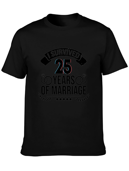 I Survived 25 Years Anniversary Black T-Shirt
