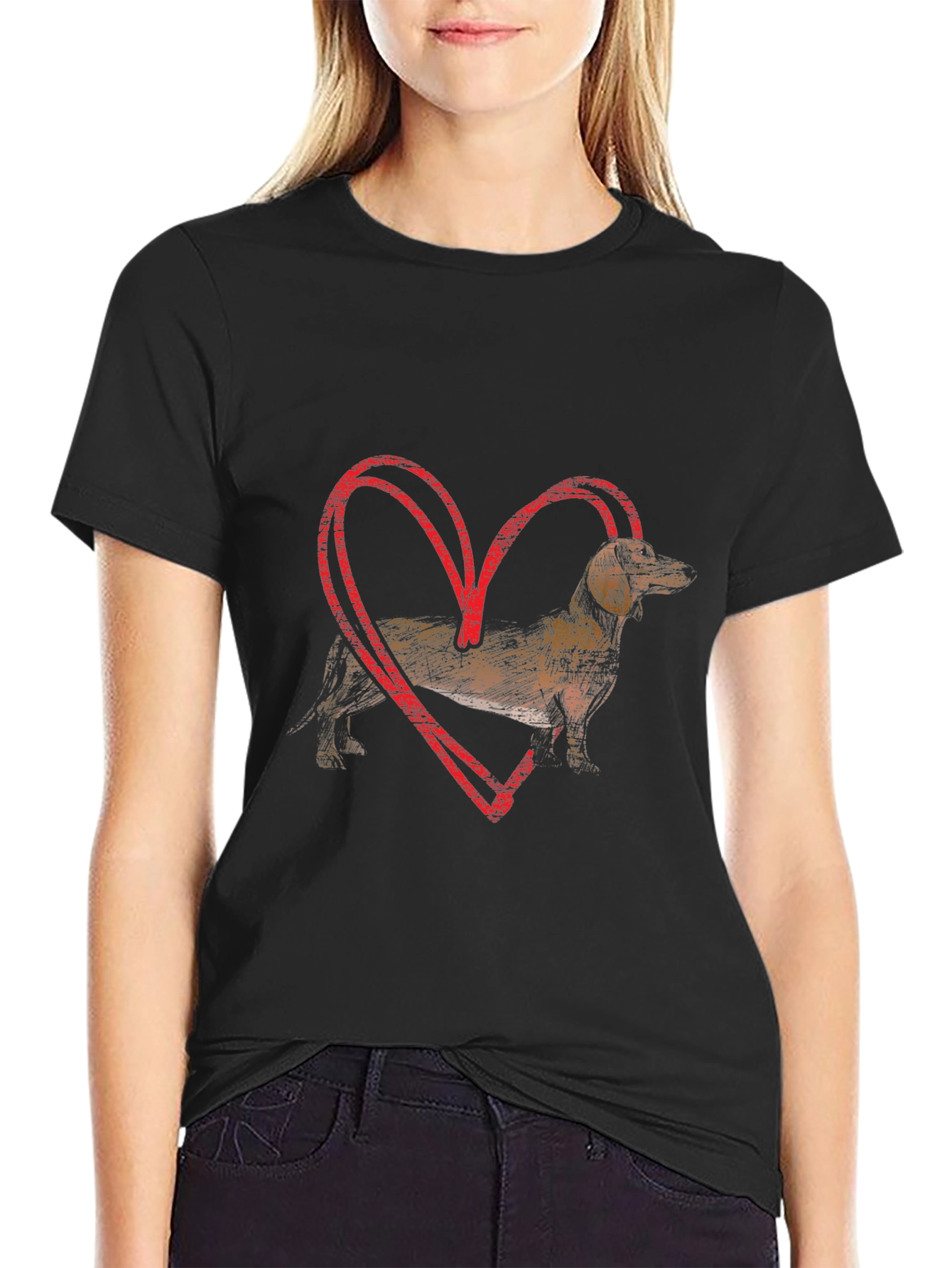 Dachshund Heart T-Shirt - Dog Lover Tee