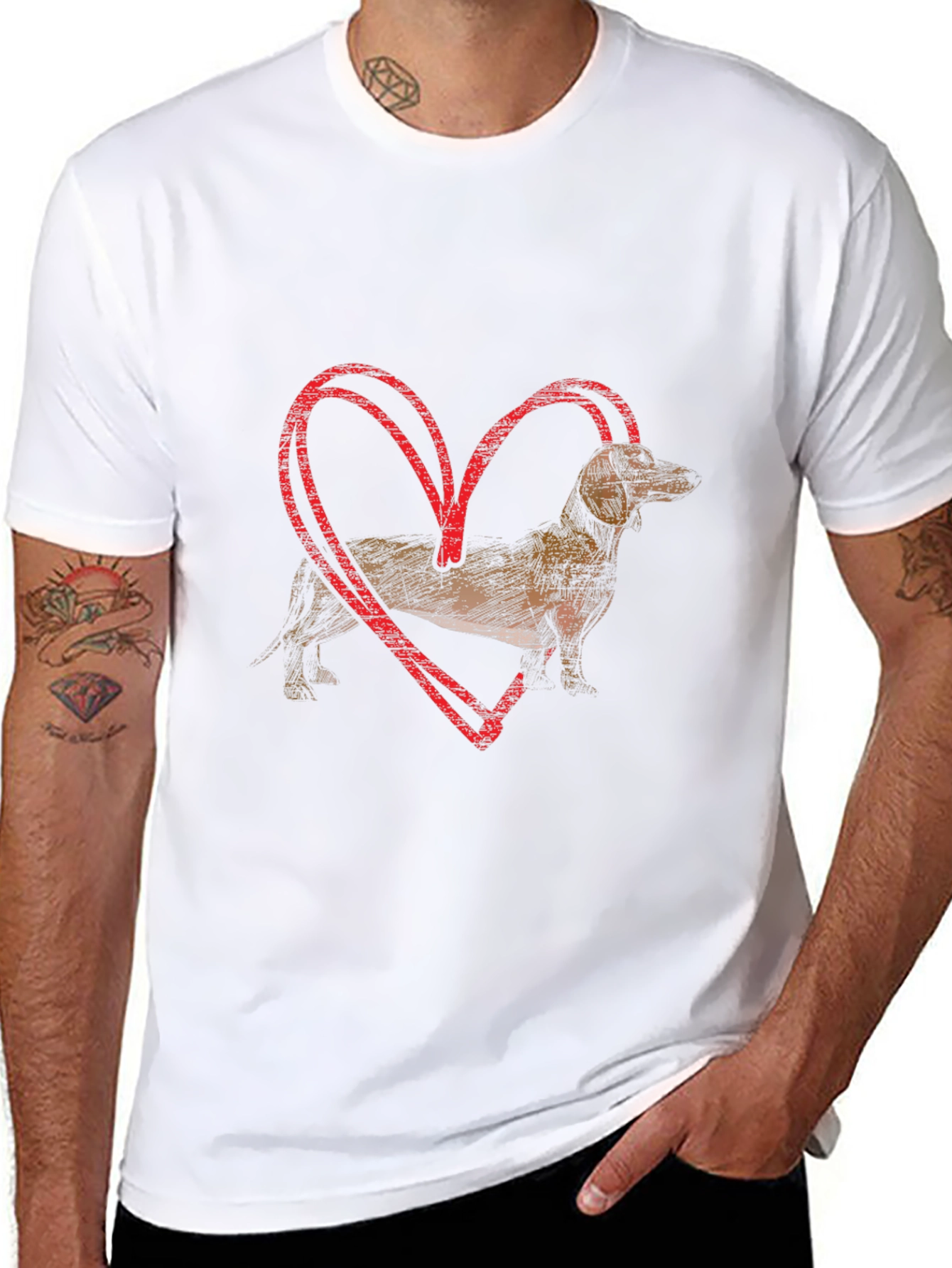 Dachshund Heart T-Shirt - Dog Lover Tee