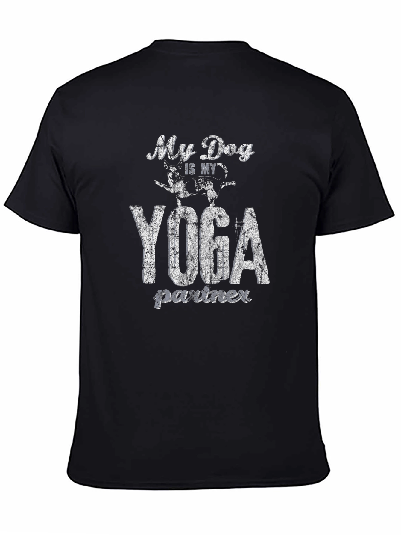 My Dog is My Yoga Partner Black T-Shirt