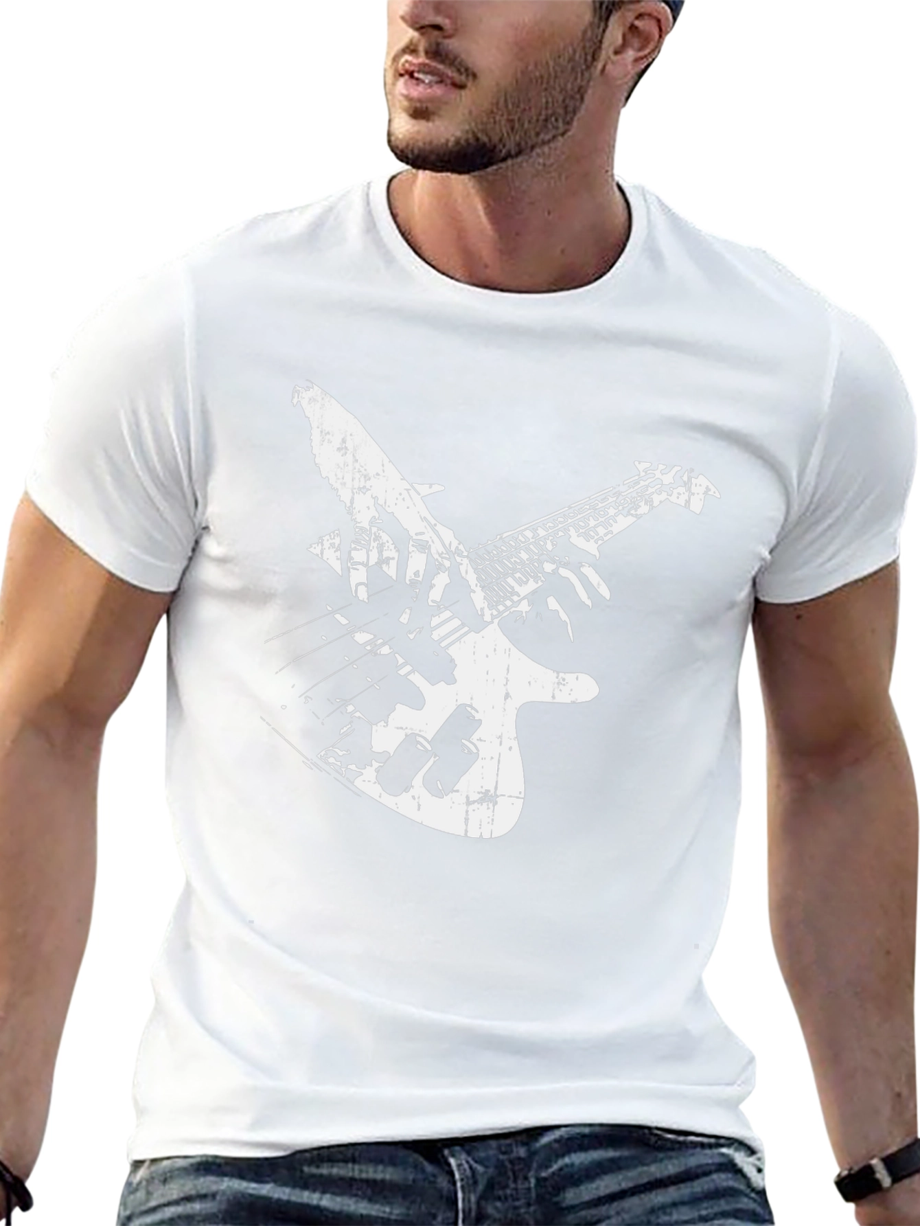 Black Guitar Graphic T-Shirt