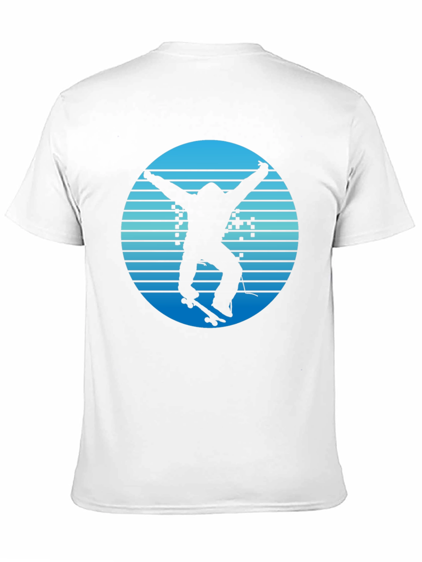 Retro Skateboarder Graphic Tee - Cool Blue Design