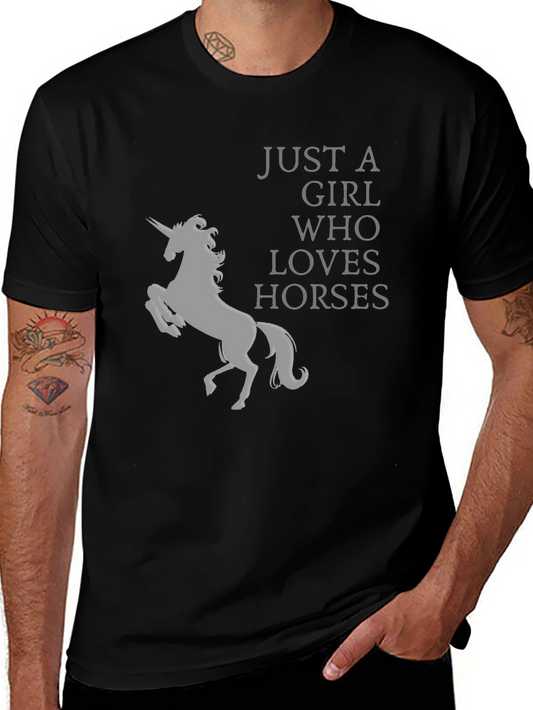 Just a Girl Who Loves Horses Unicorn T-Shirt