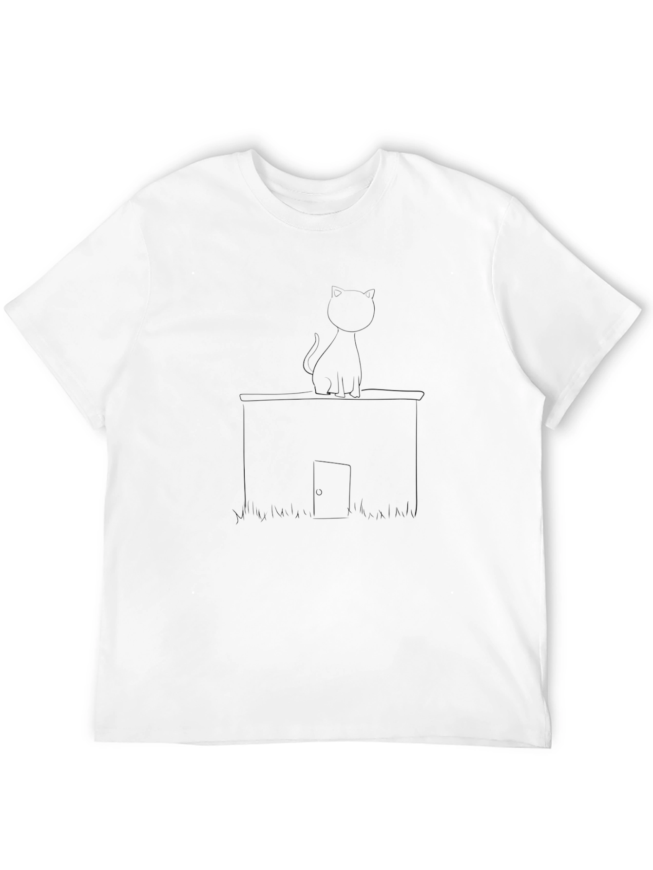 Black Cat on House T-Shirt