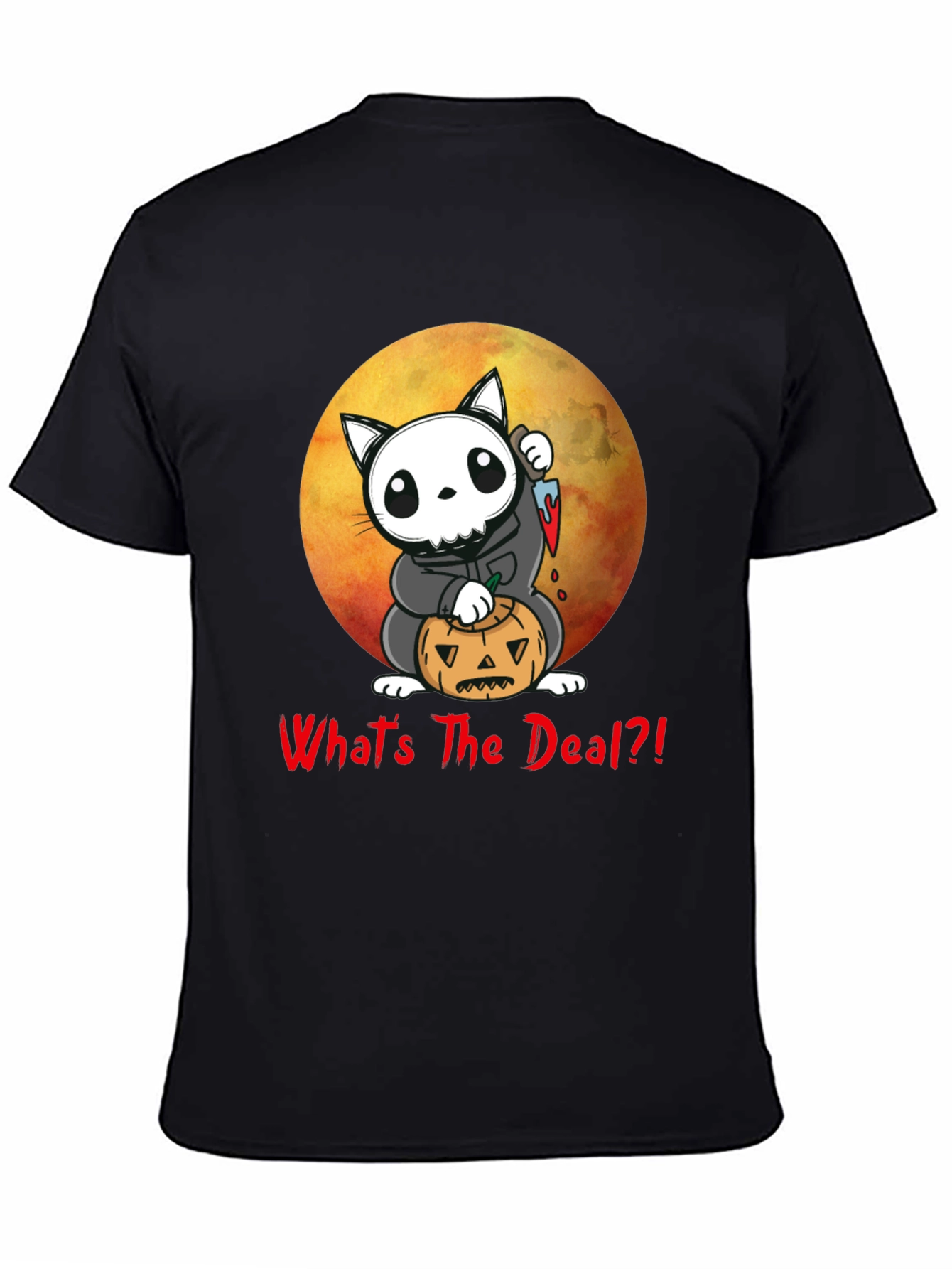 Halloween Cat Grim Reaper T-Shirt - Whats The Deal?!