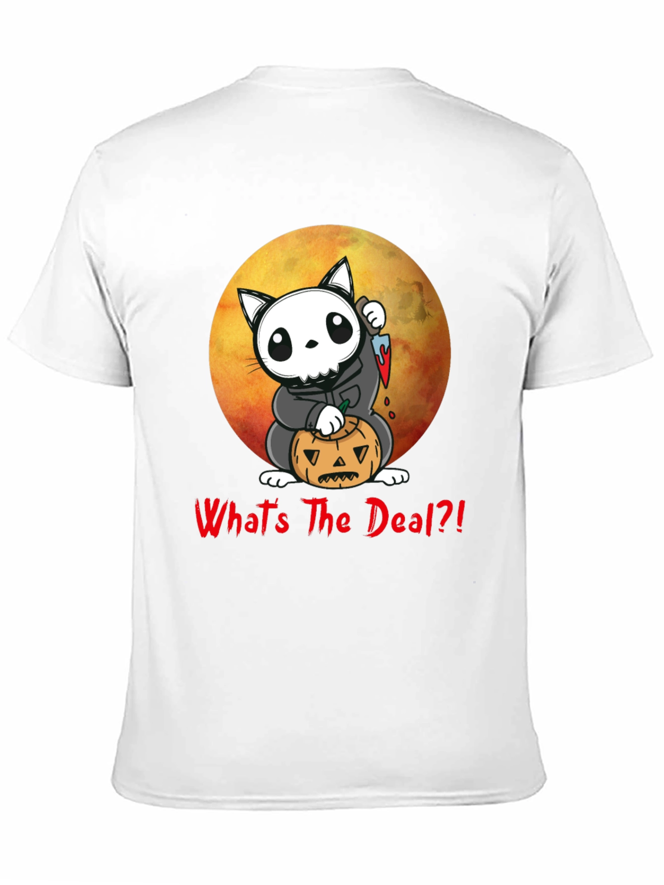 Halloween Cat Grim Reaper T-Shirt - Whats The Deal?!