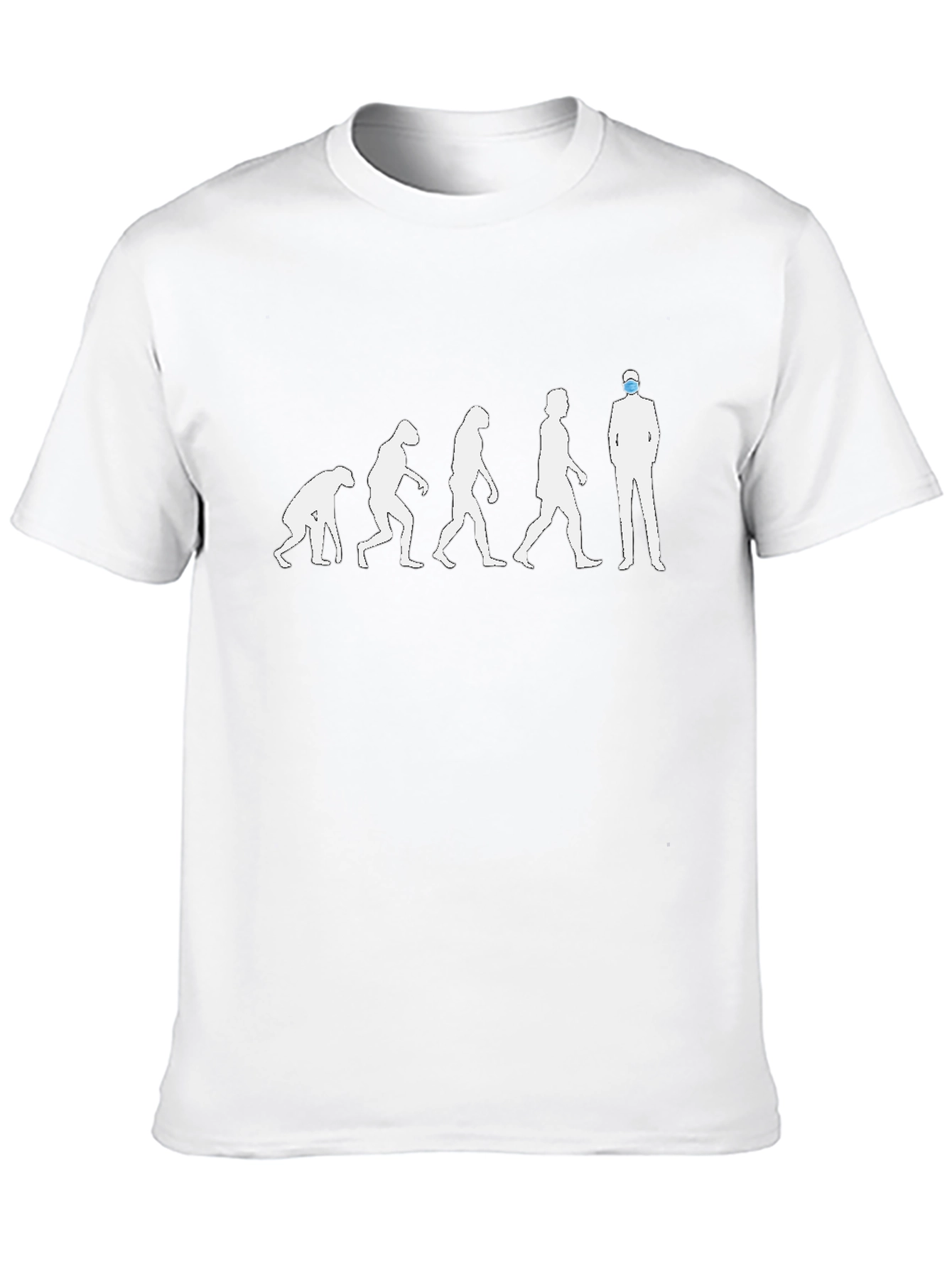 Evolution of Man Funny Graphic Tee - Mask Up!