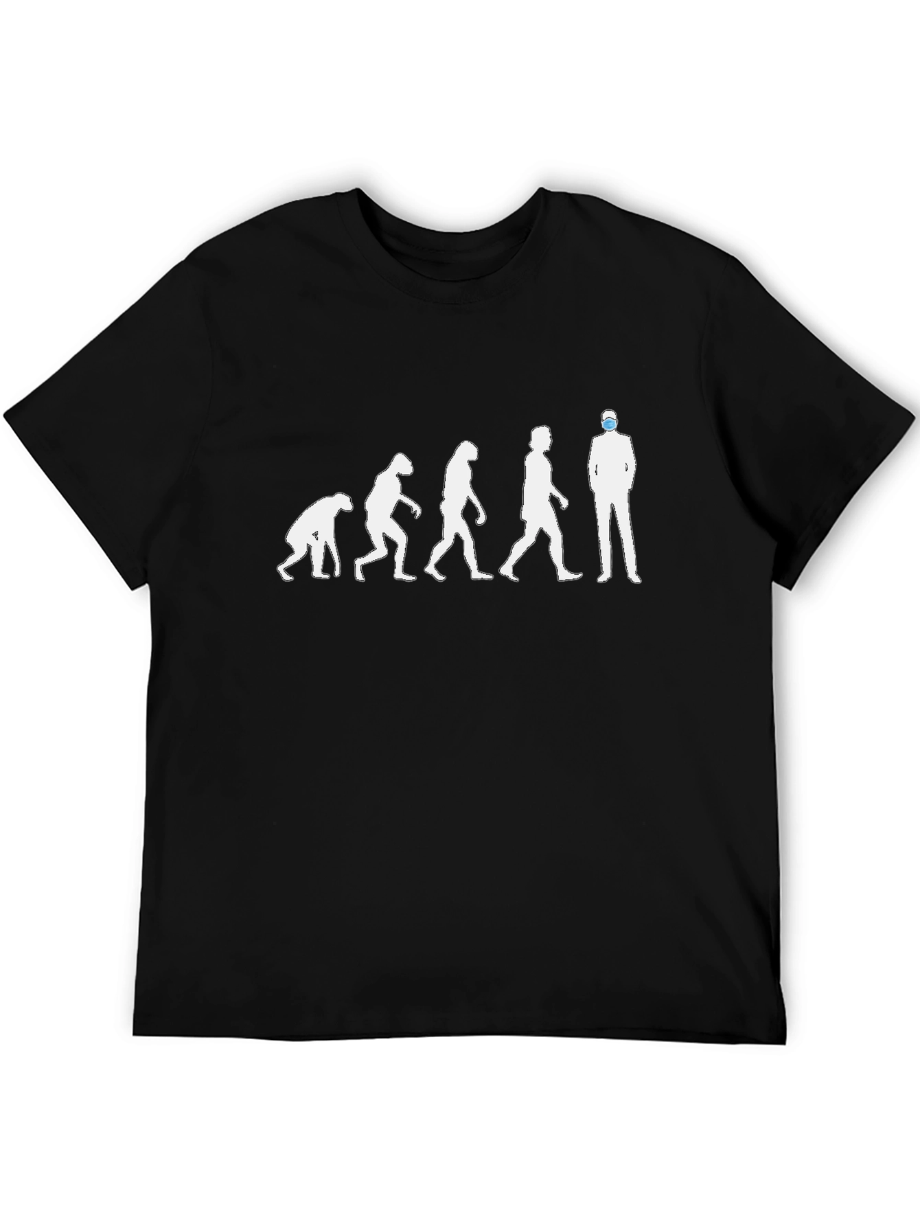 Evolution of Man Funny Graphic Tee - Mask Up!