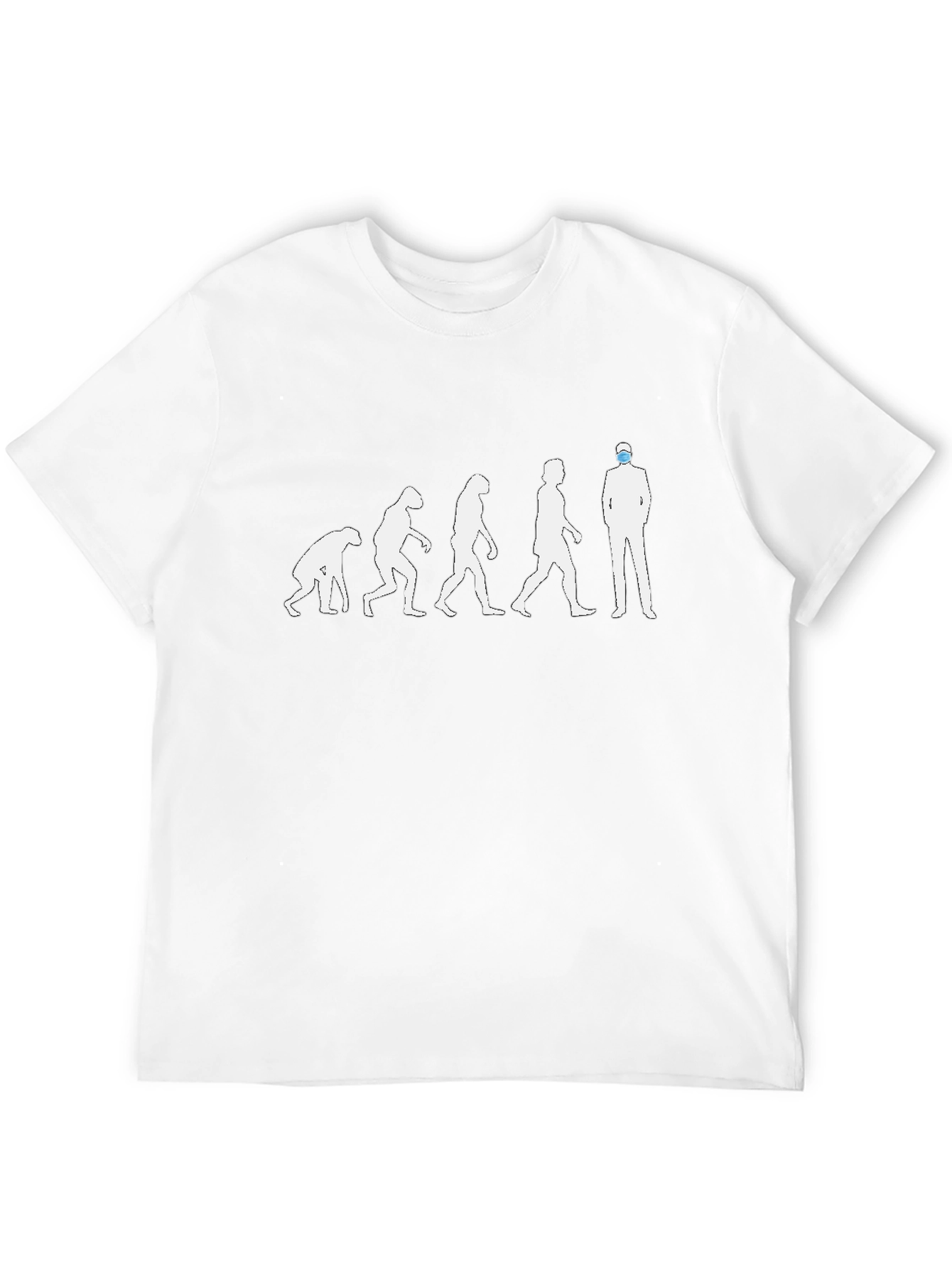 Evolution of Man Funny Graphic Tee - Mask Up!