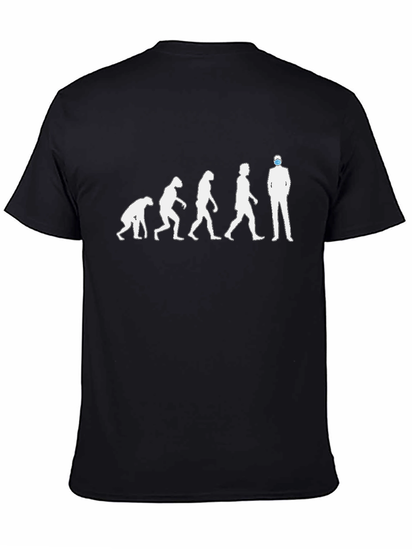 Evolution of Man Funny Graphic Tee - Mask Up!