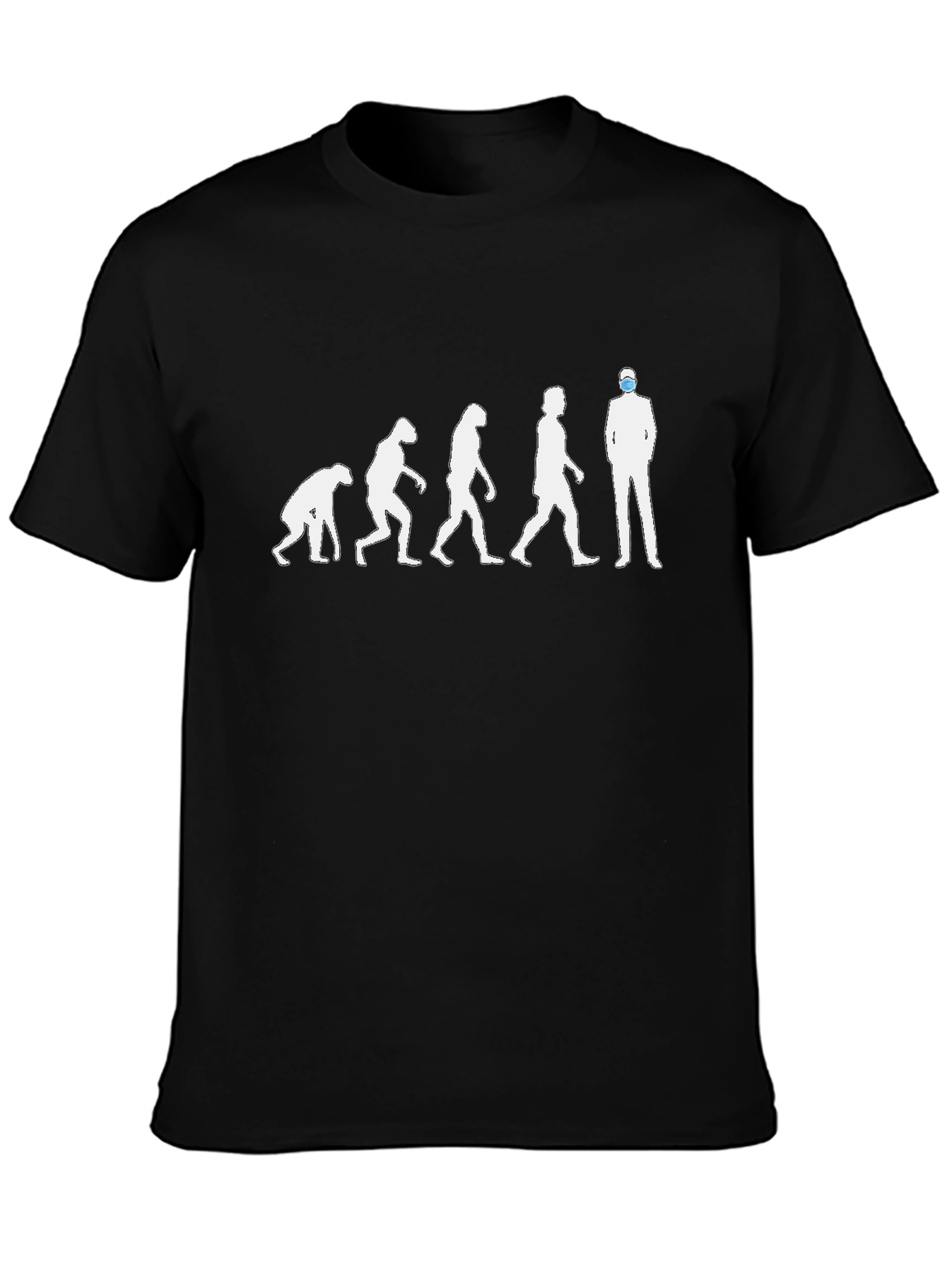 Evolution of Man Funny Graphic Tee - Mask Up!