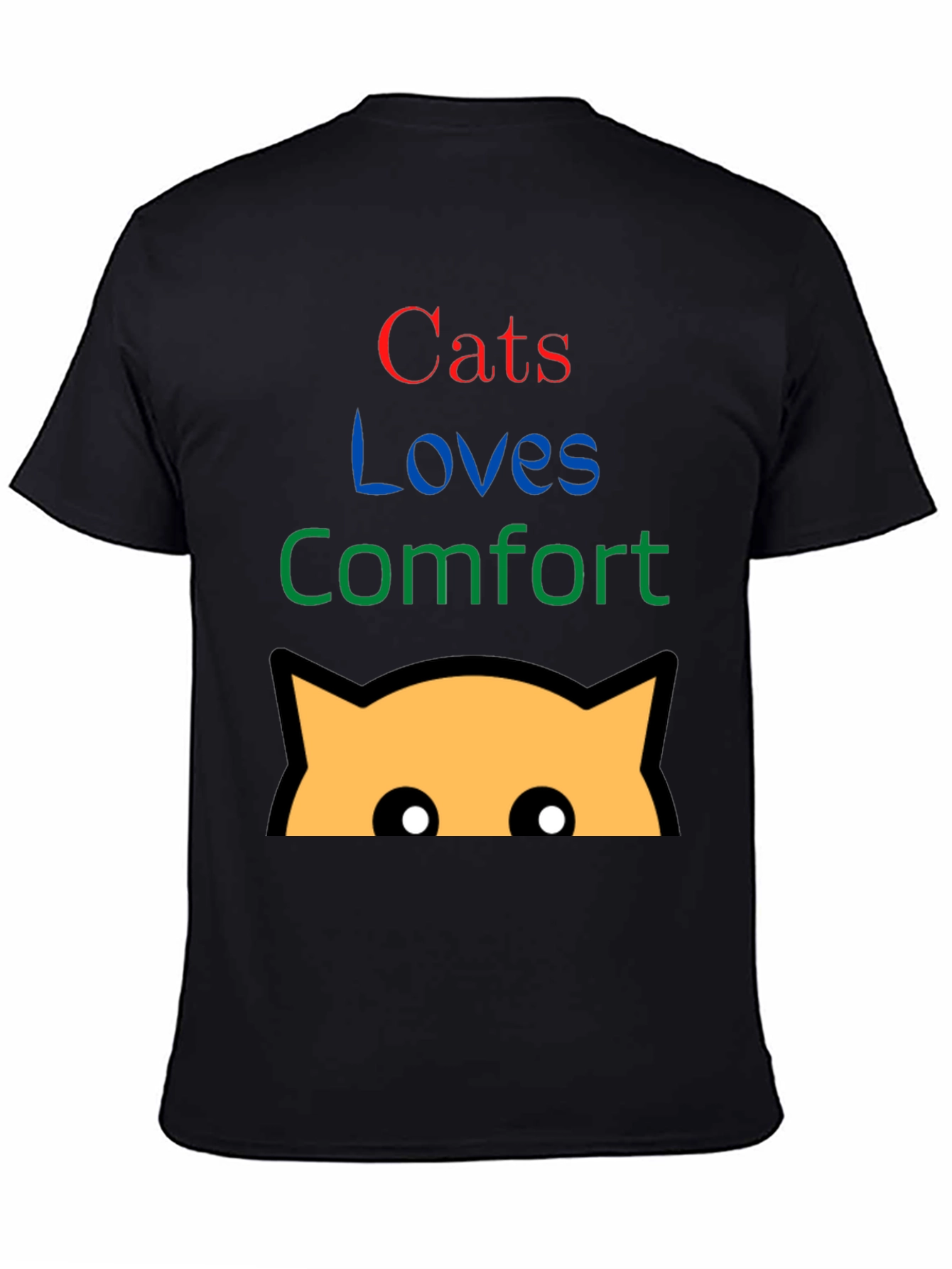 Cats Loves Comfort Black Graphic T-Shirt