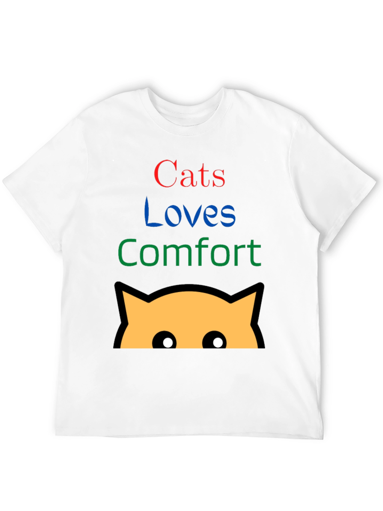 Cats Loves Comfort Black Graphic T-Shirt