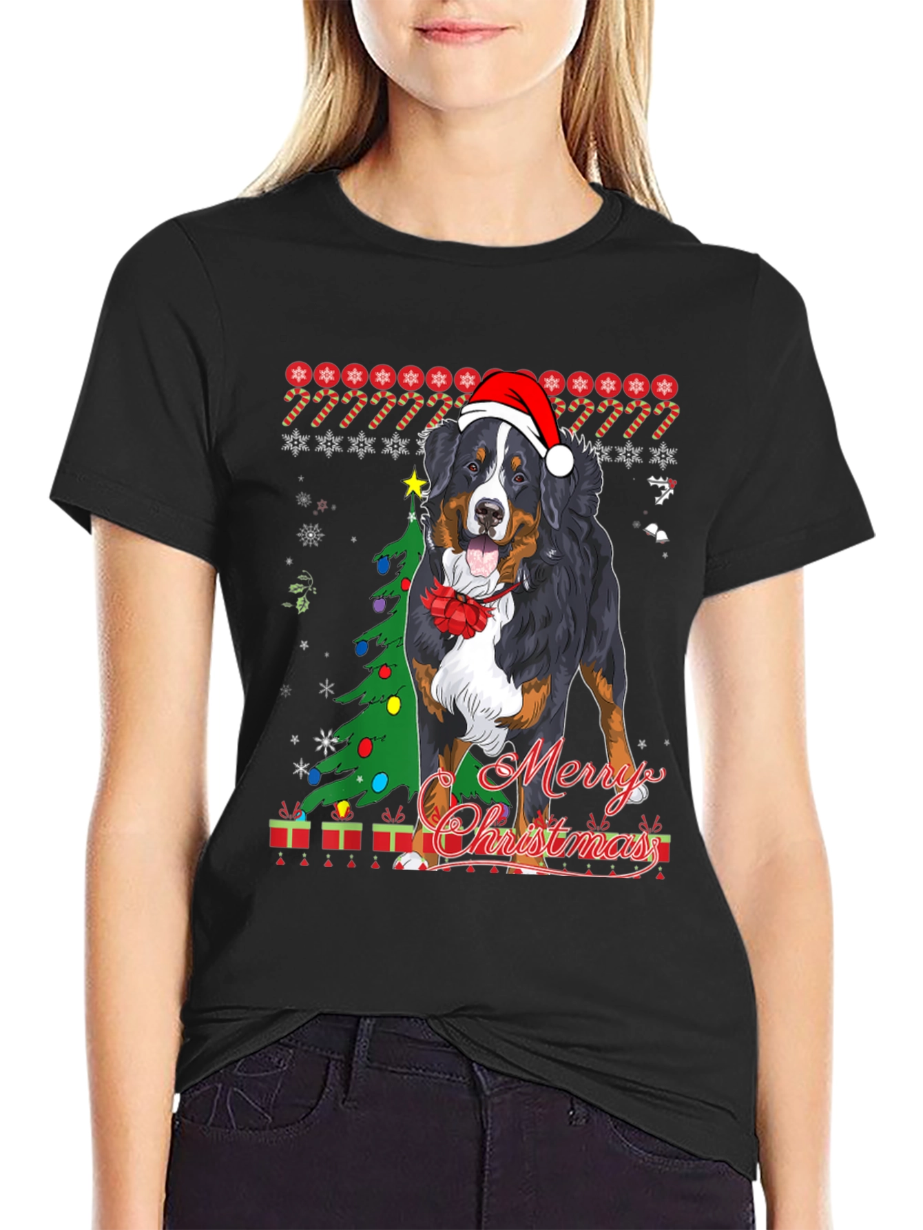 Dog Merry Christmas T-Shirt Holiday Pet Lover Tee