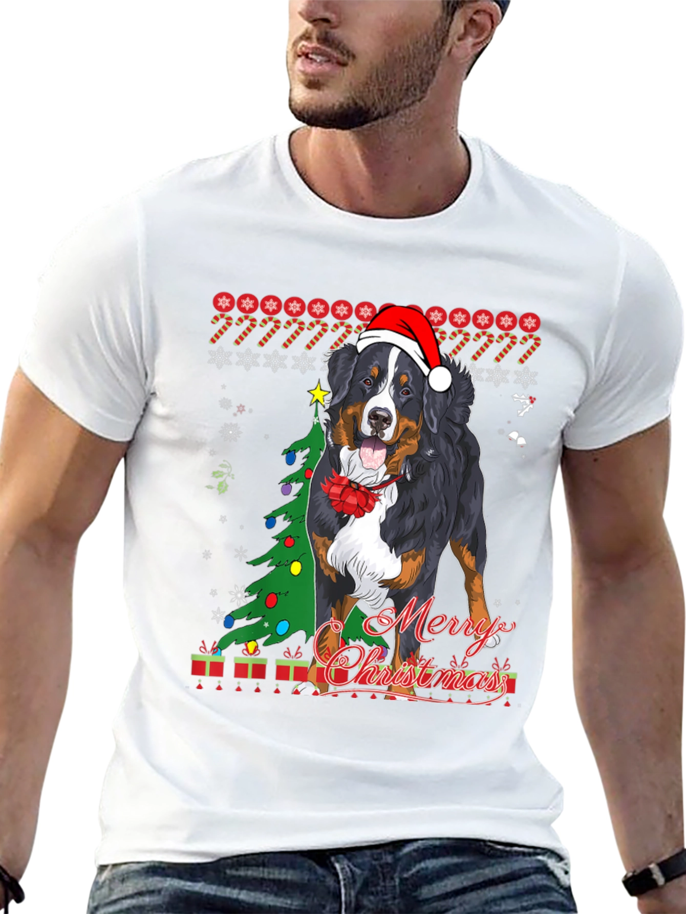 Dog Merry Christmas T-Shirt Holiday Pet Lover Tee