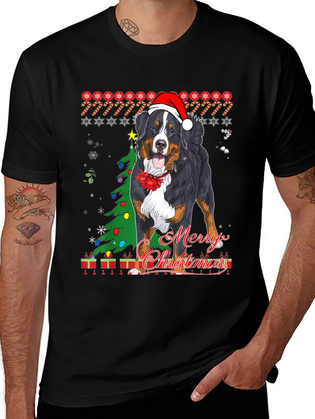 Dog Merry Christmas T-Shirt Holiday Pet Lover Tee