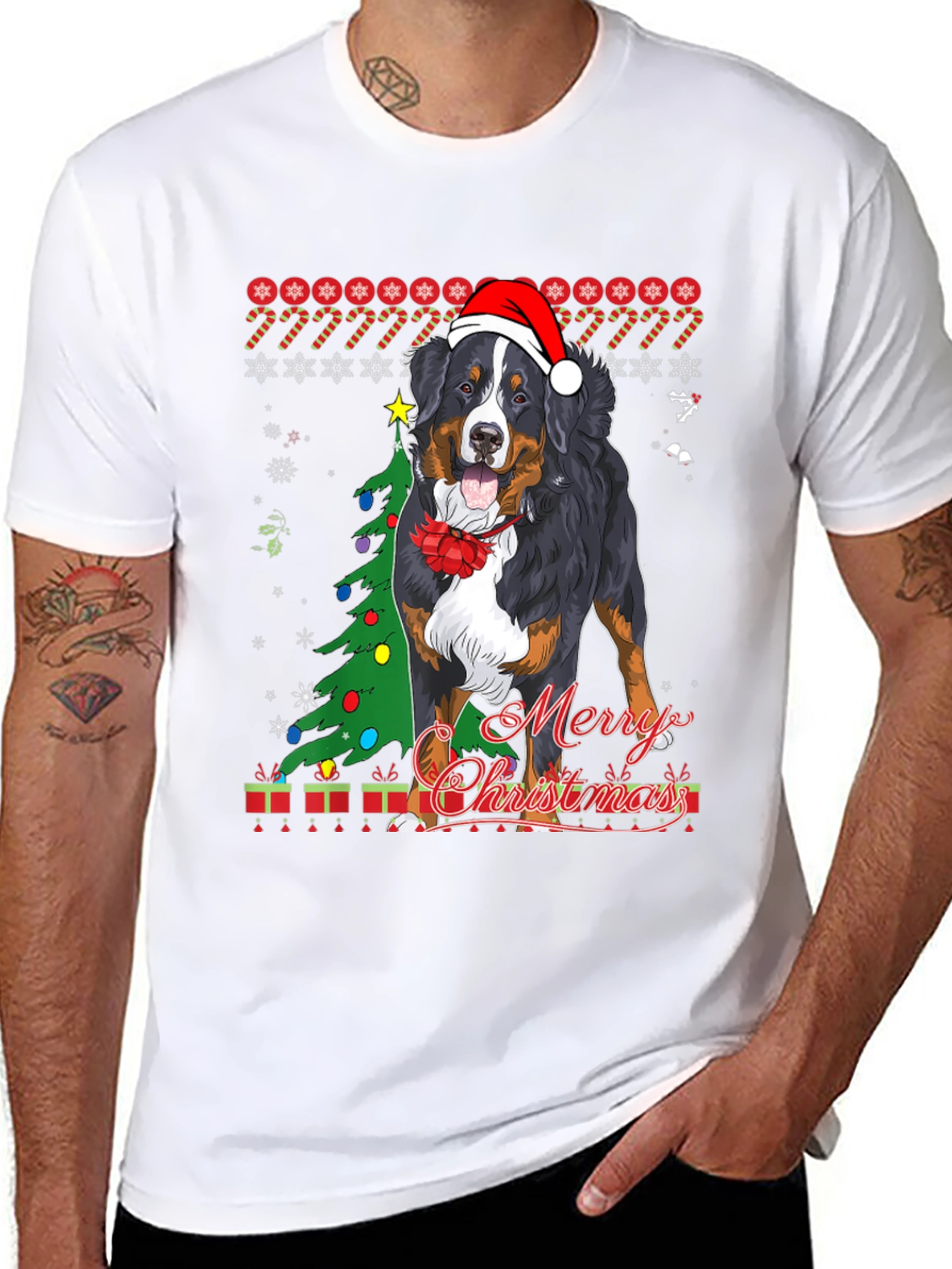 Dog Merry Christmas T-Shirt Holiday Pet Lover Tee