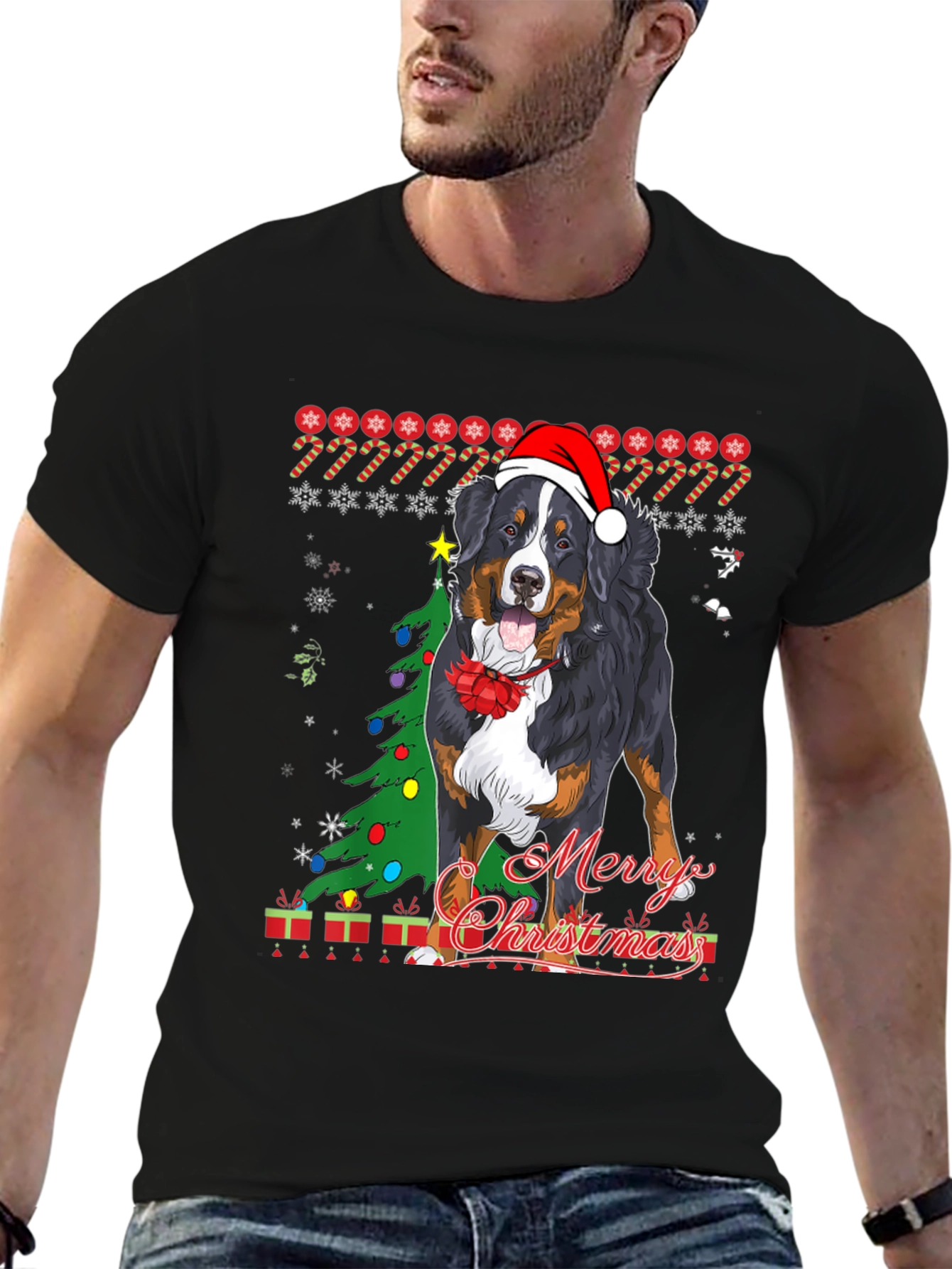 Dog Merry Christmas T-Shirt Holiday Pet Lover Tee