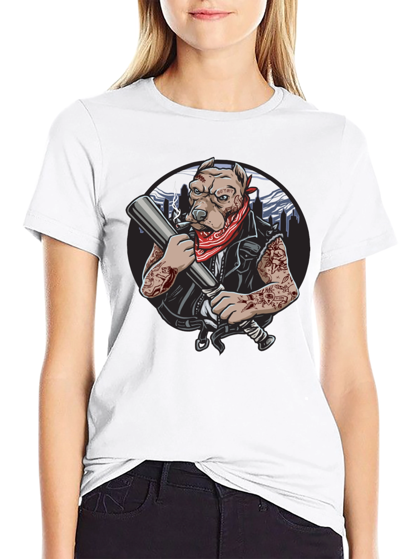 Badass Dog Graphic T-Shirt