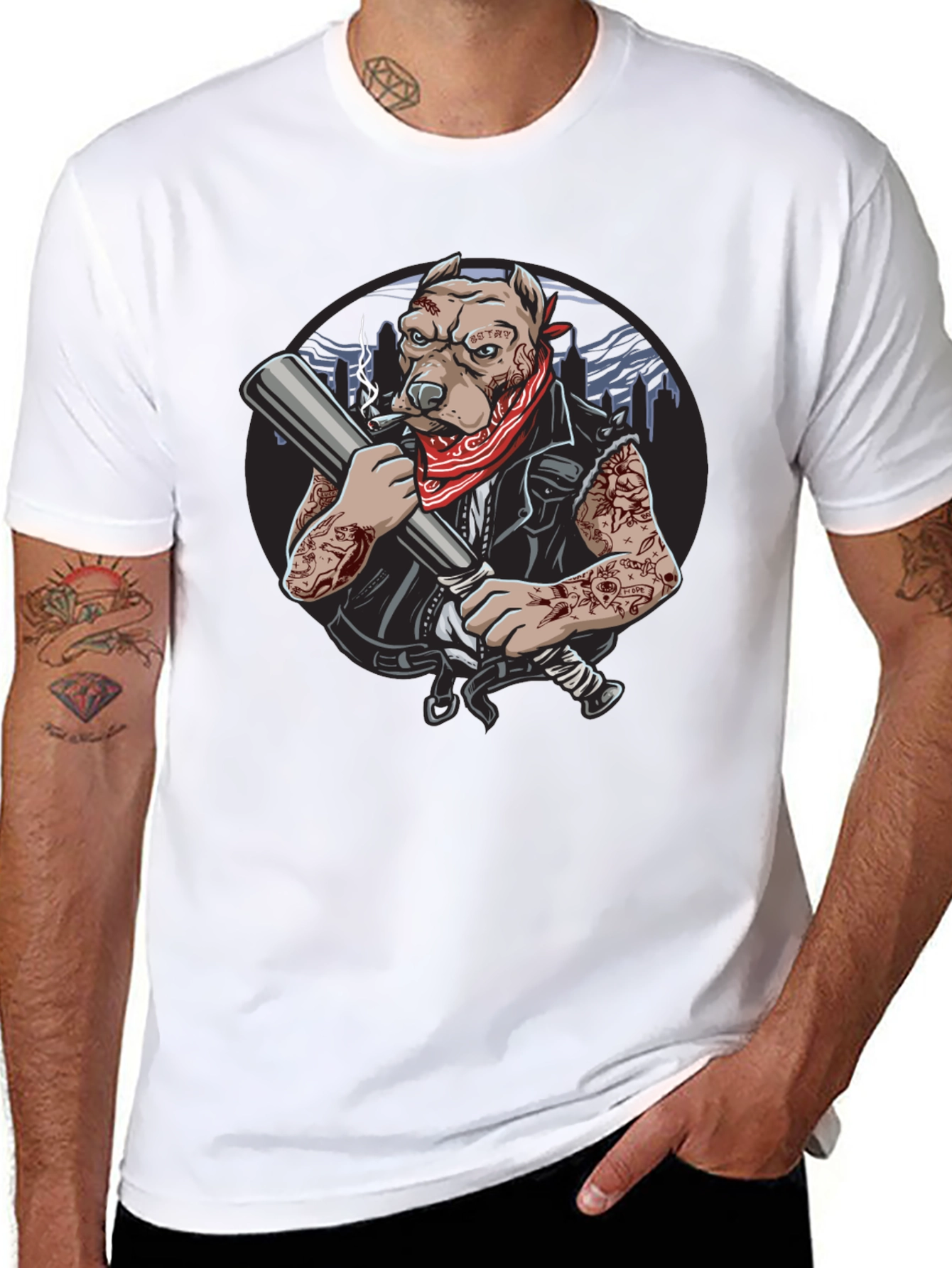 Badass Dog Graphic T-Shirt