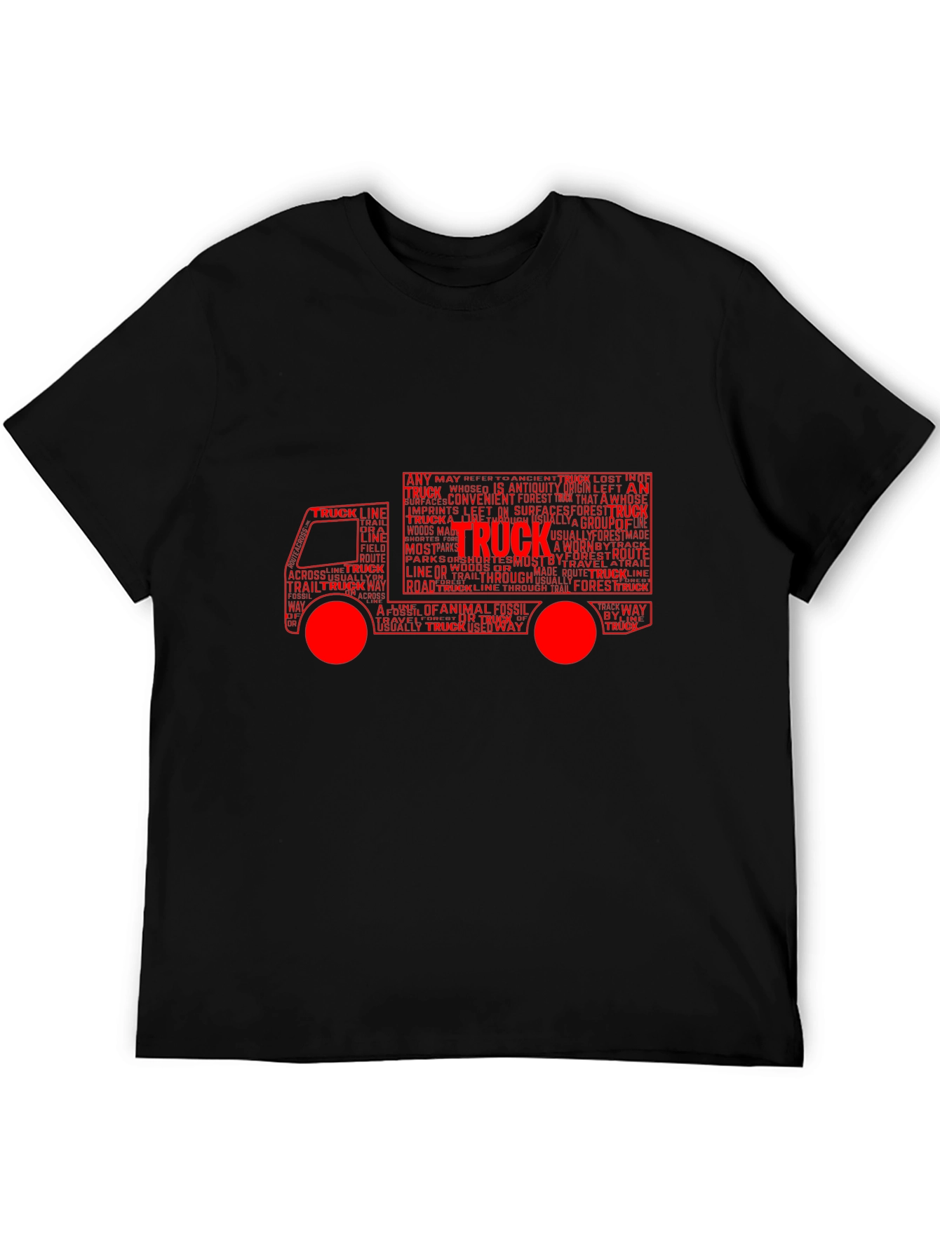 Truck Word Art Graphic Tee - Black