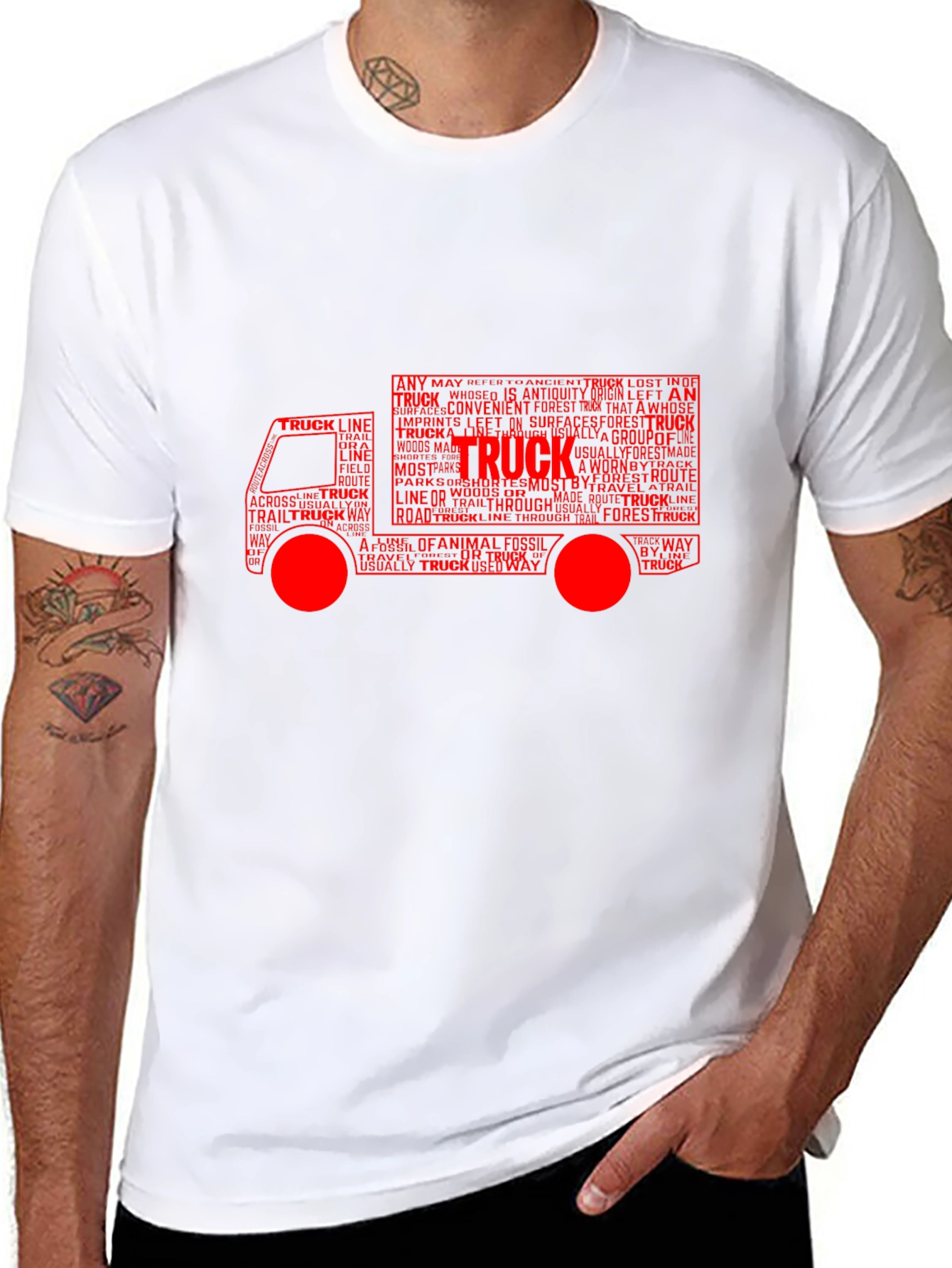 Truck Word Art Graphic Tee - Black