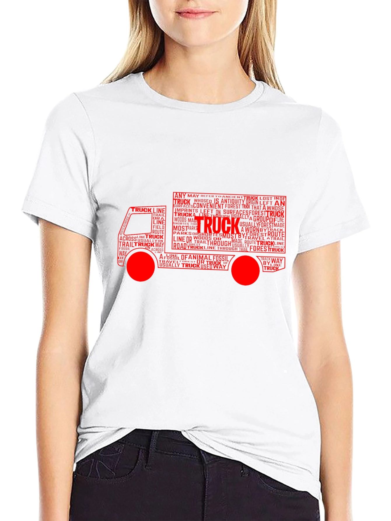 Truck Word Art Graphic Tee - Black
