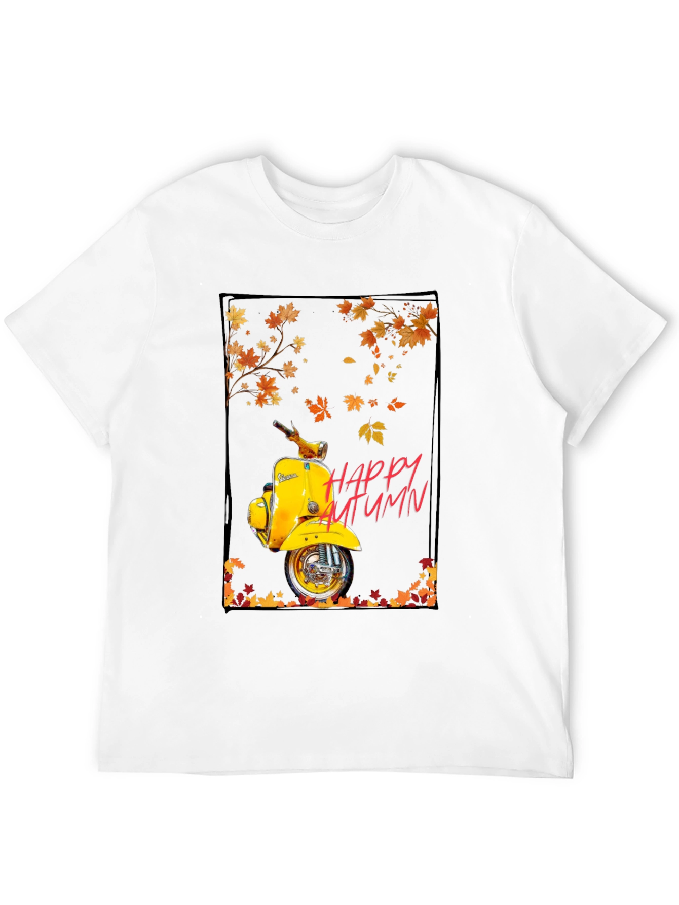 Happy Autumn Scooter T-Shirt - Stylish Fall Apparel