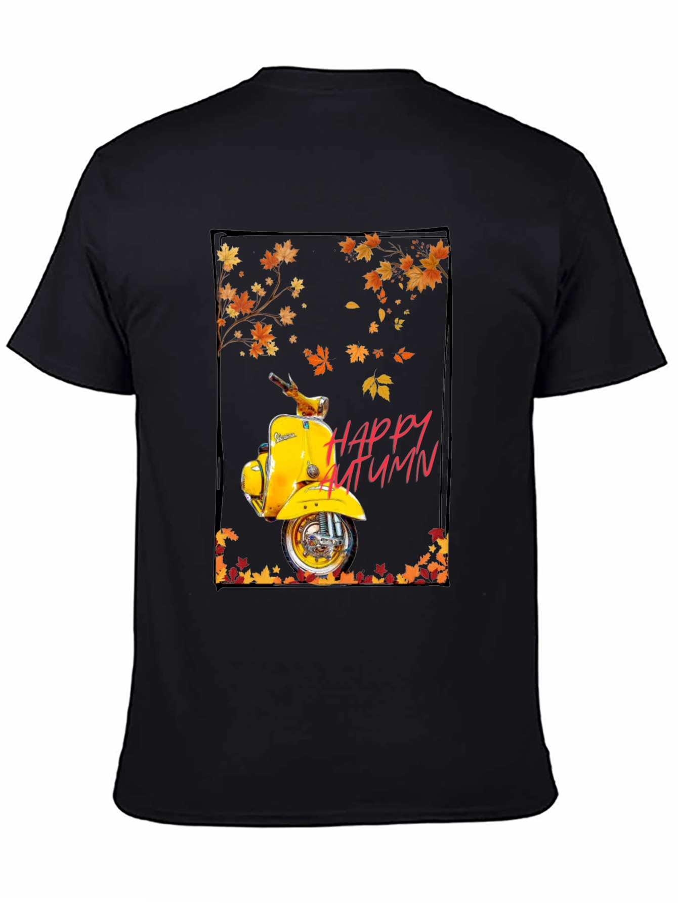 Happy Autumn Scooter T-Shirt - Stylish Fall Apparel