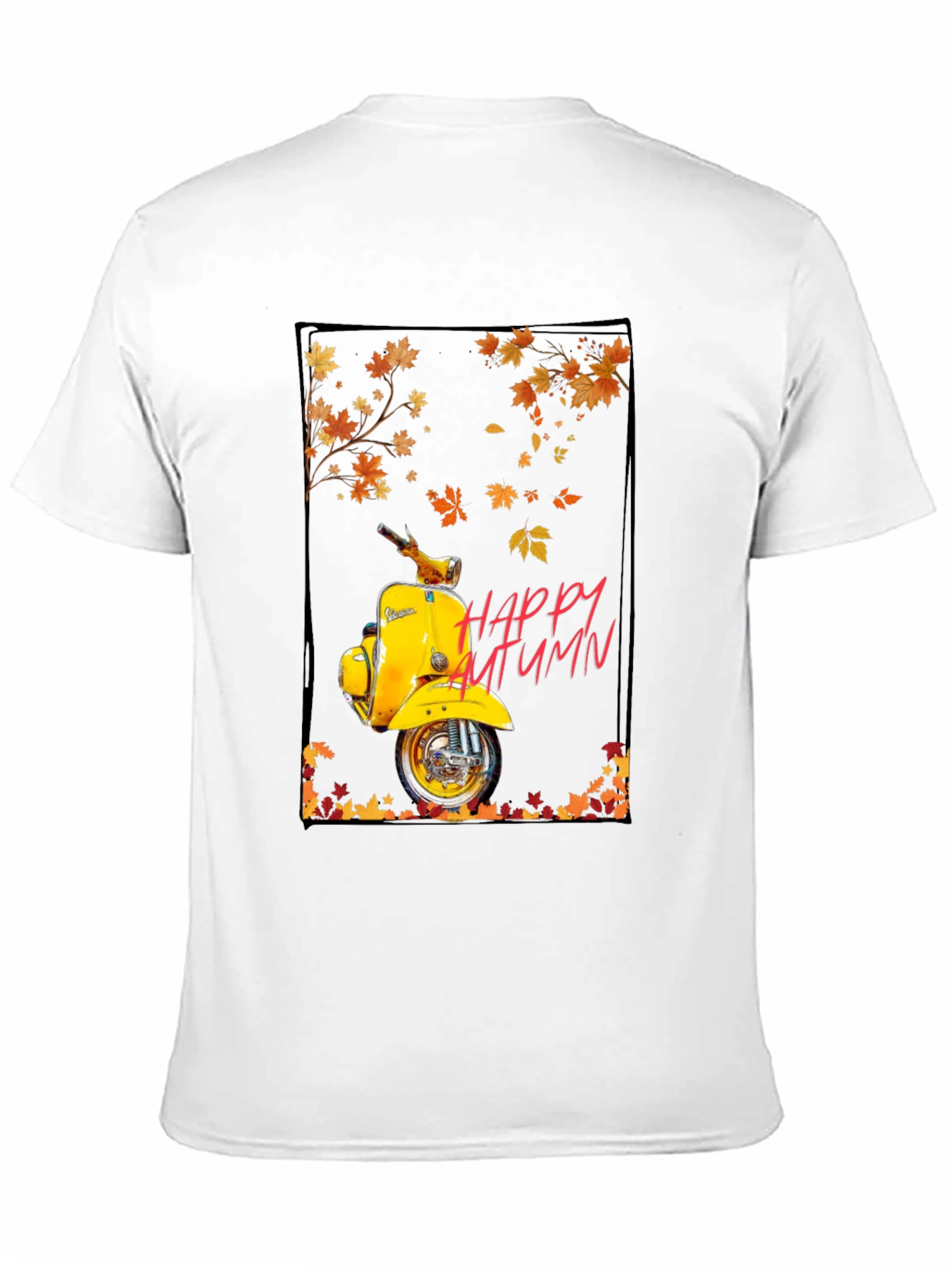 Happy Autumn Scooter T-Shirt - Stylish Fall Apparel