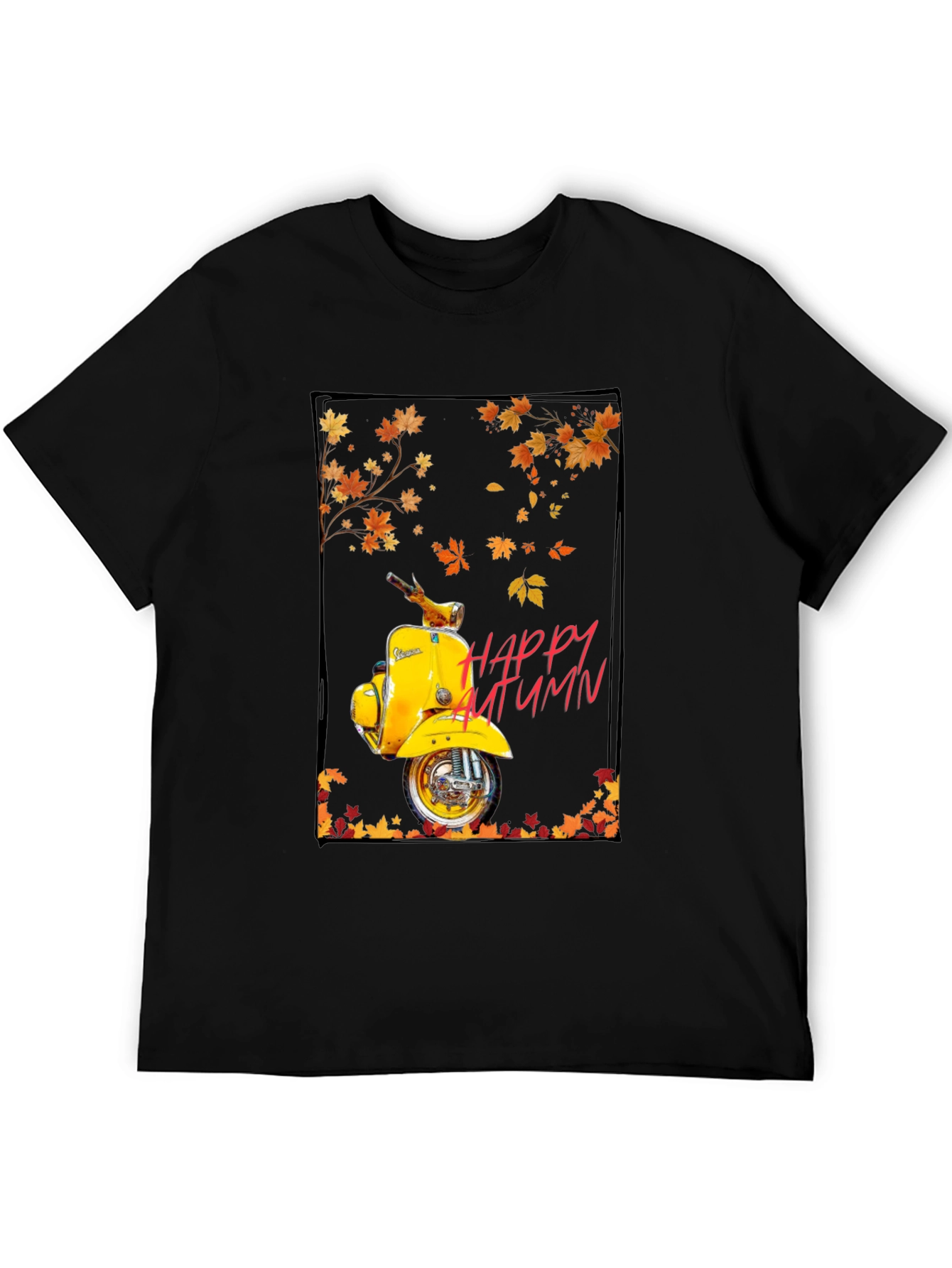 Happy Autumn Scooter T-Shirt - Stylish Fall Apparel
