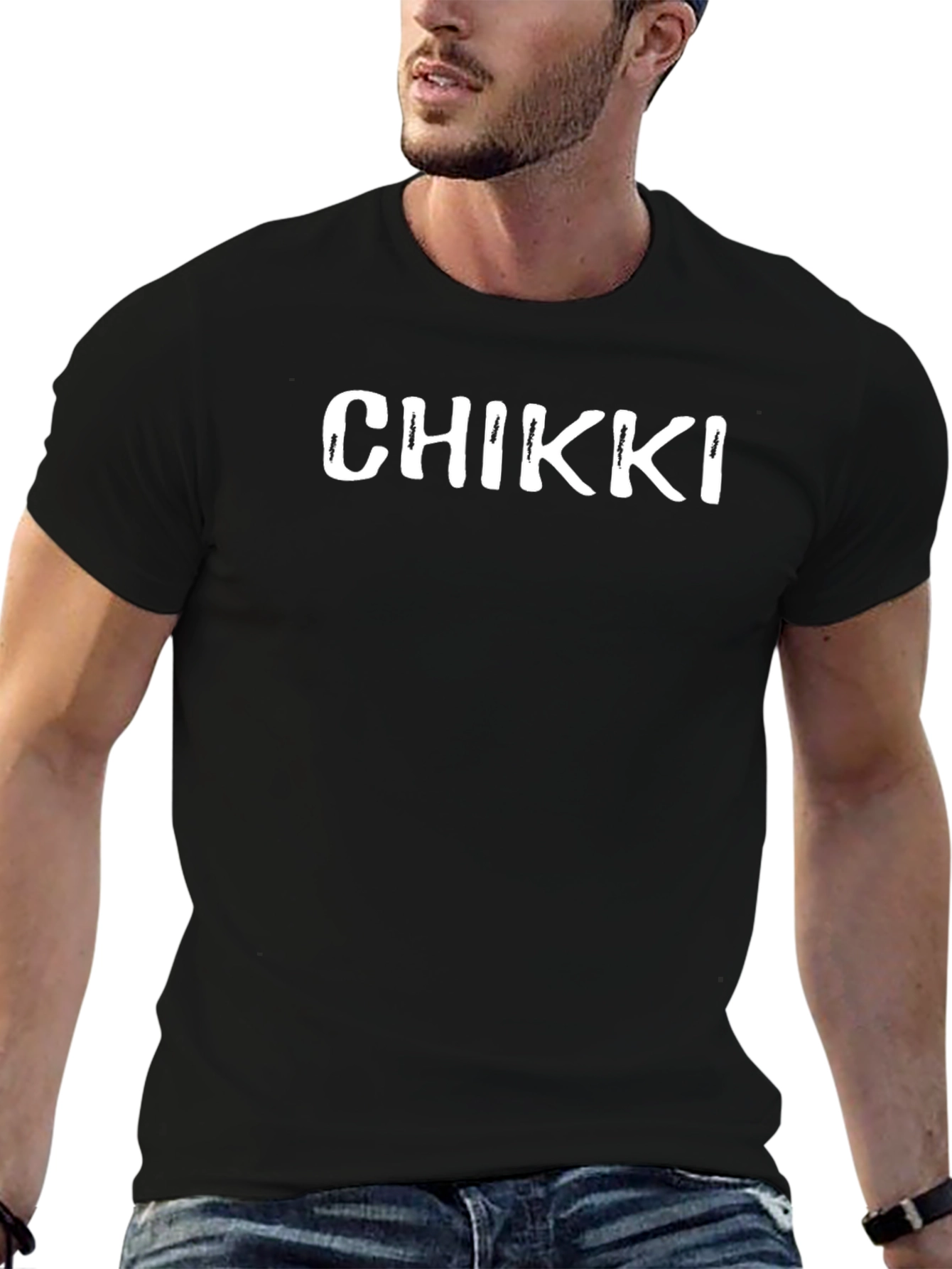 Chikki Graphic Tee - Black Casual T-Shirt