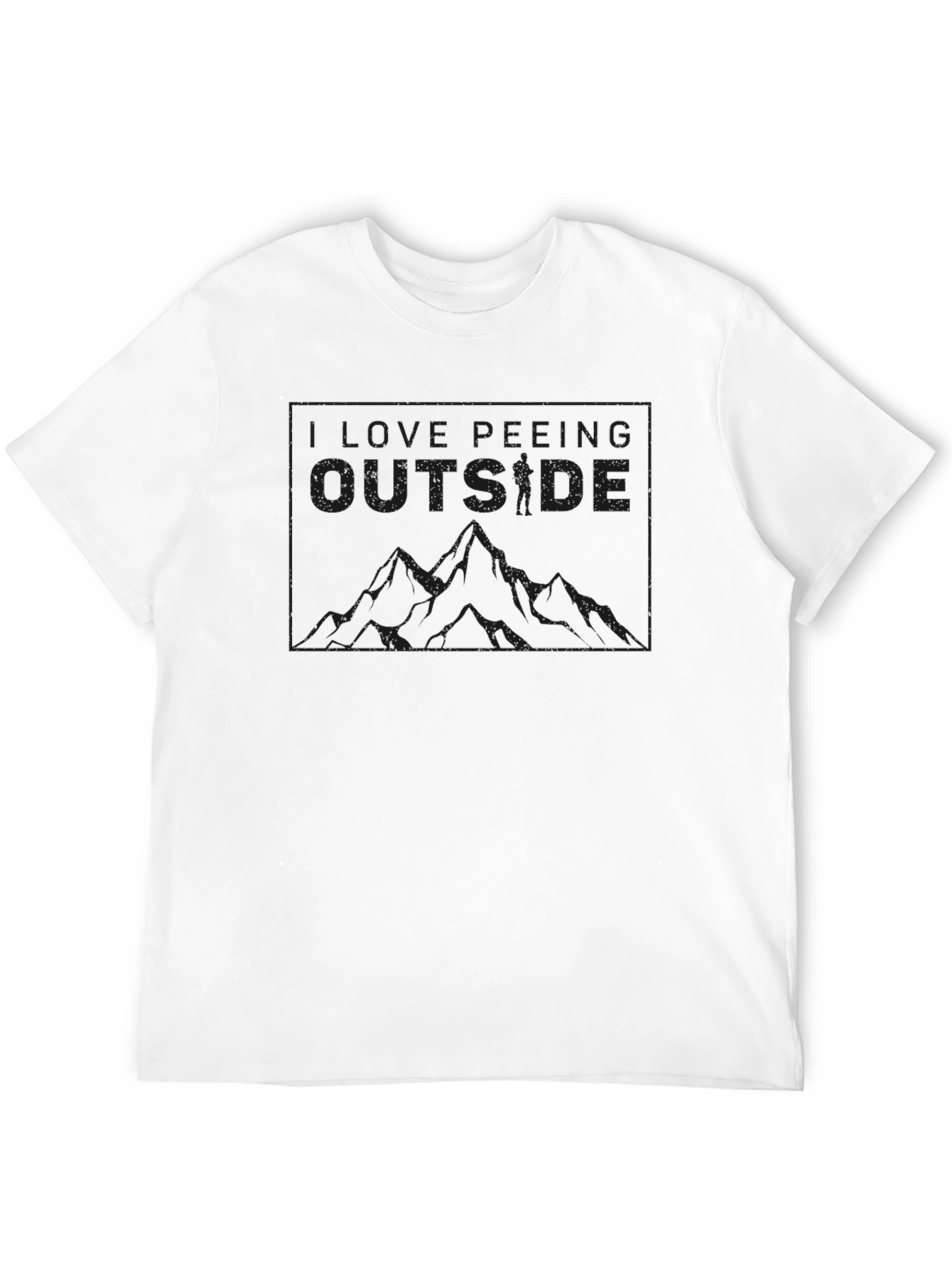 Mens Black T-Shirt - I Love Peeing Outside Graphic