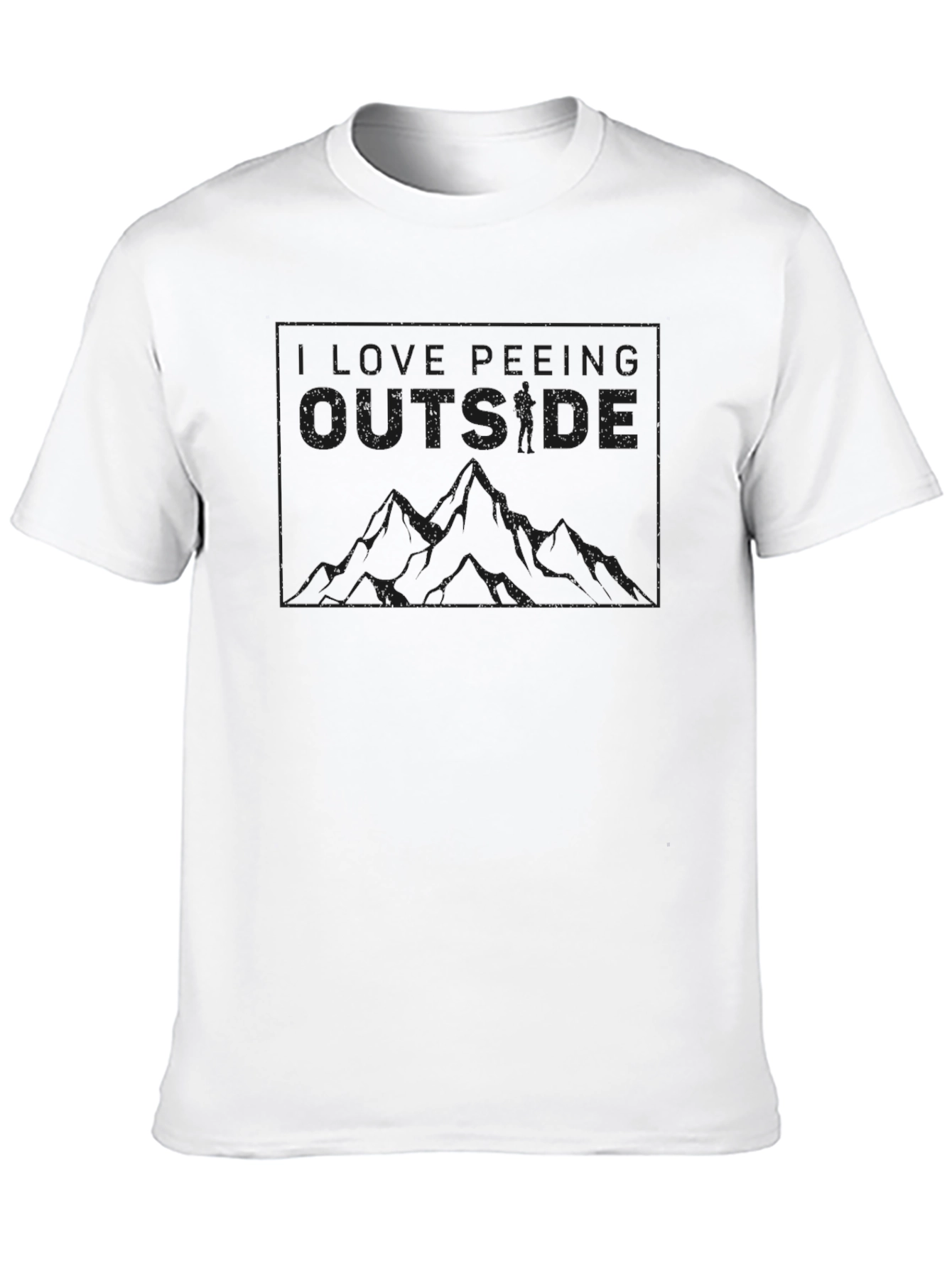 Mens Black T-Shirt - I Love Peeing Outside Graphic