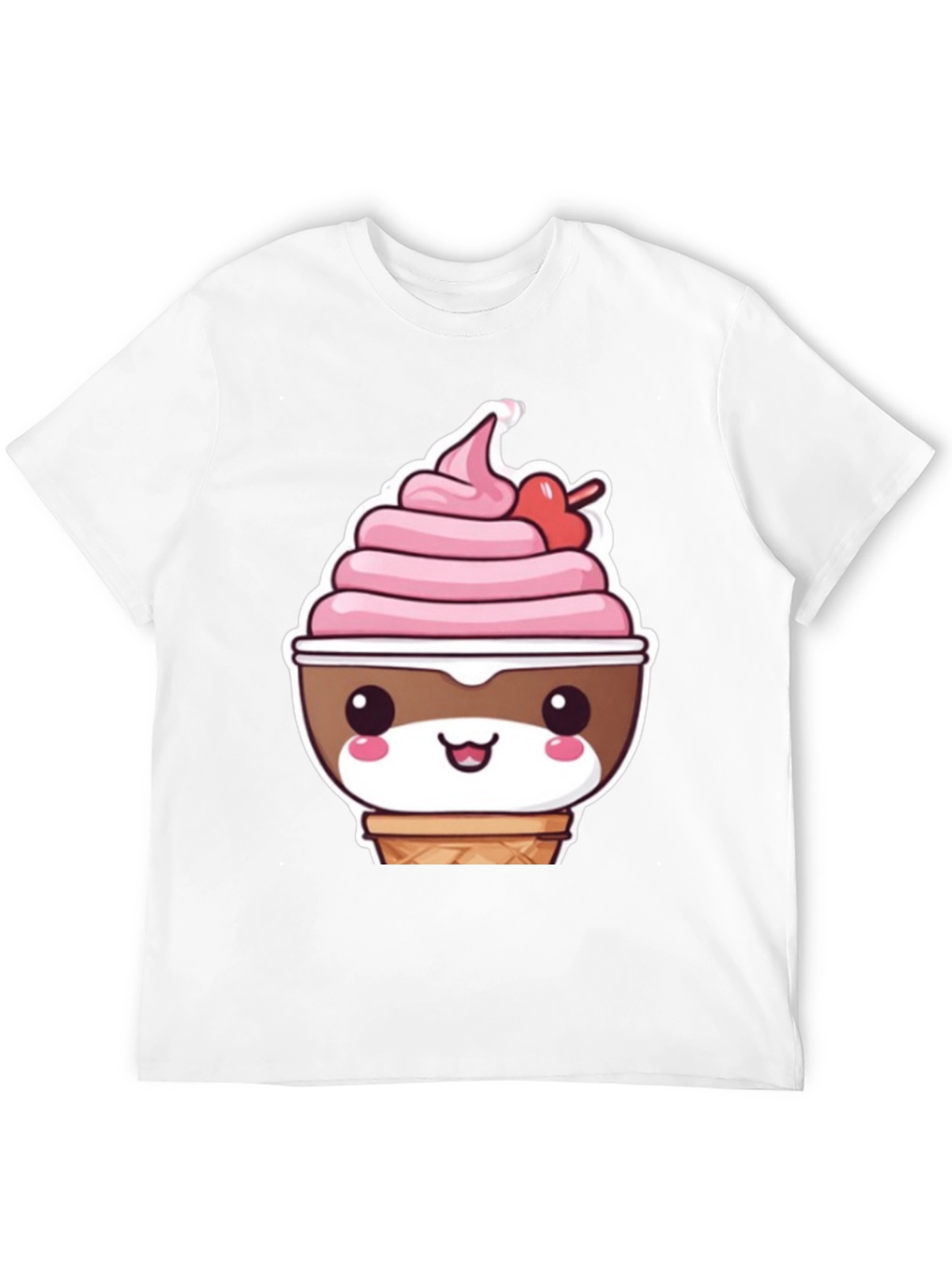 Kawaii Ice Cream T-Shirt - Cute Cartoon Dessert Tee