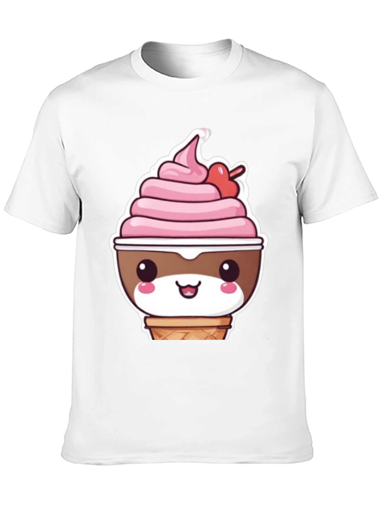 Kawaii Ice Cream T-Shirt - Cute Cartoon Dessert Tee