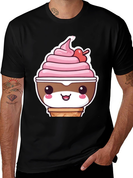 Kawaii Ice Cream T-Shirt - Cute Cartoon Dessert Tee