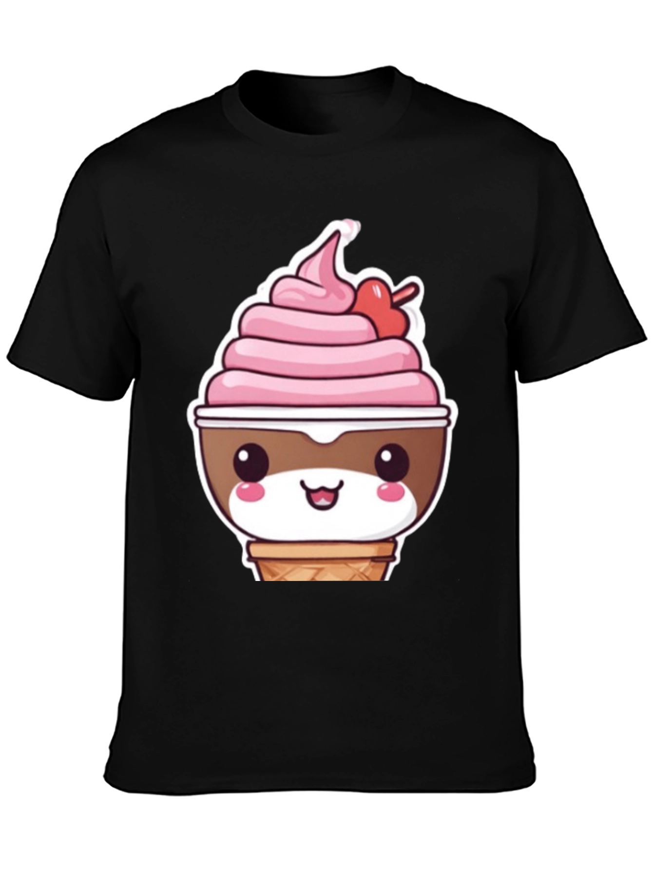 Kawaii Ice Cream T-Shirt - Cute Cartoon Dessert Tee