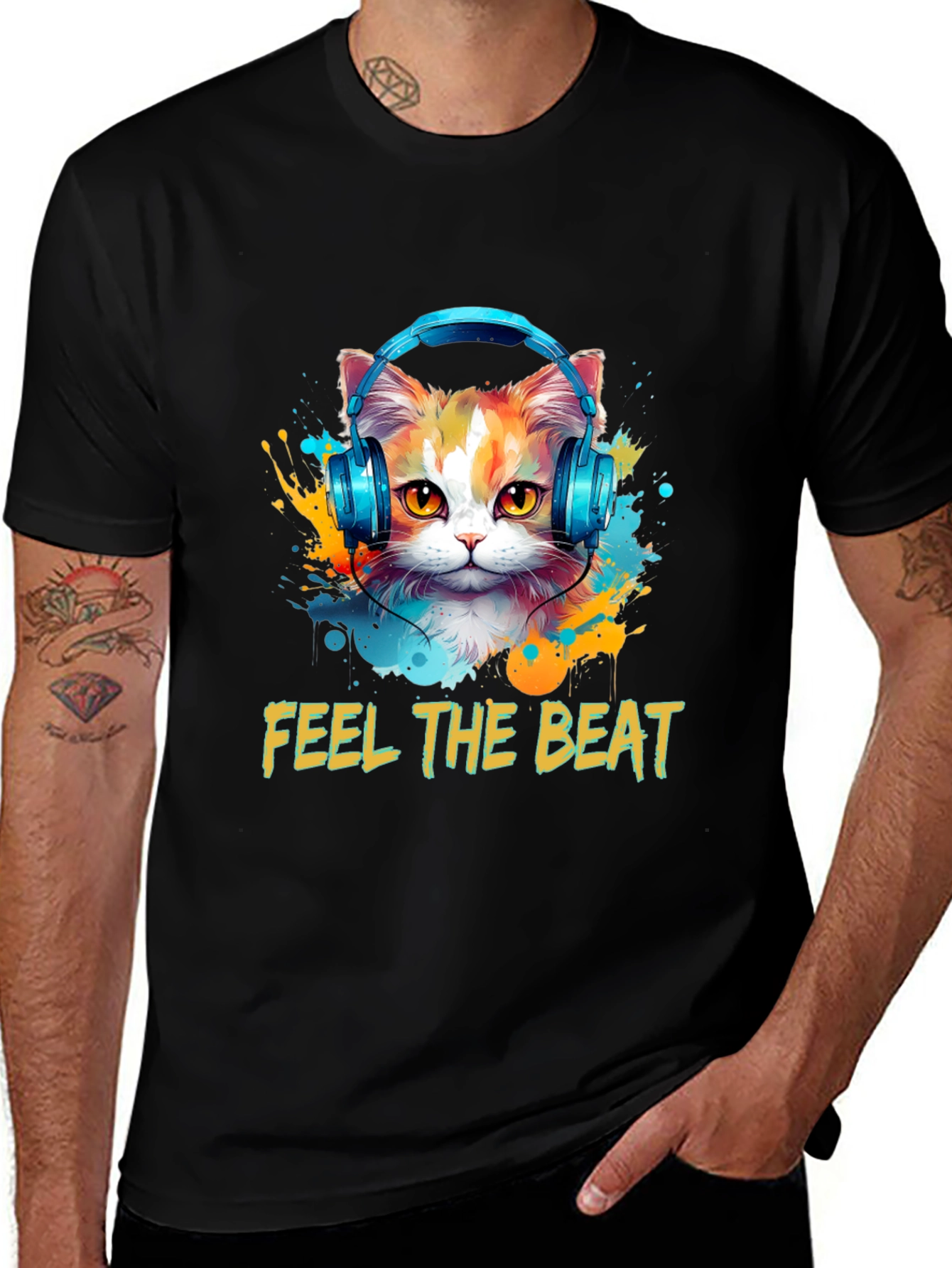 Feel the Beat Cat T-Shirt