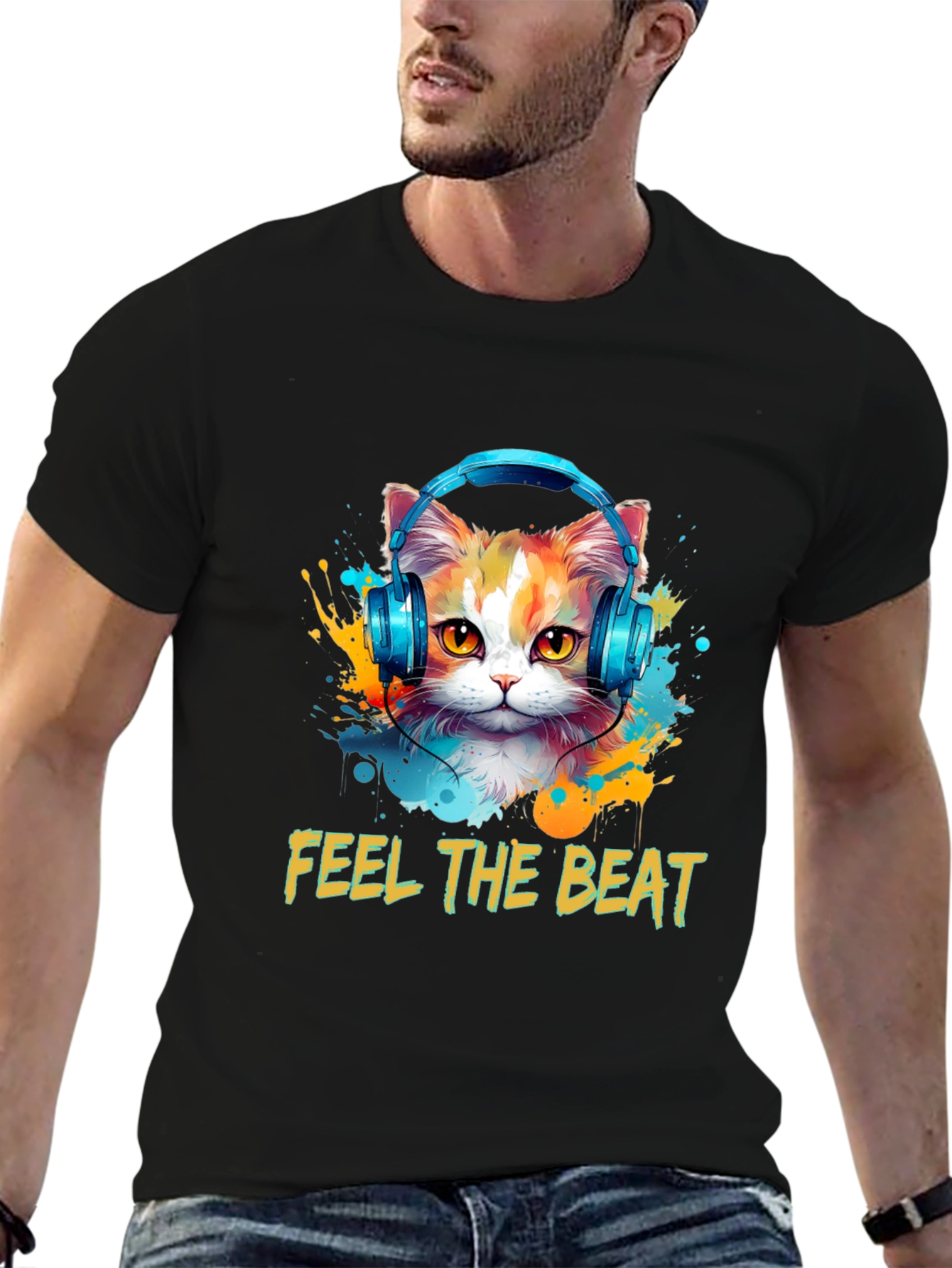 Feel the Beat Cat T-Shirt