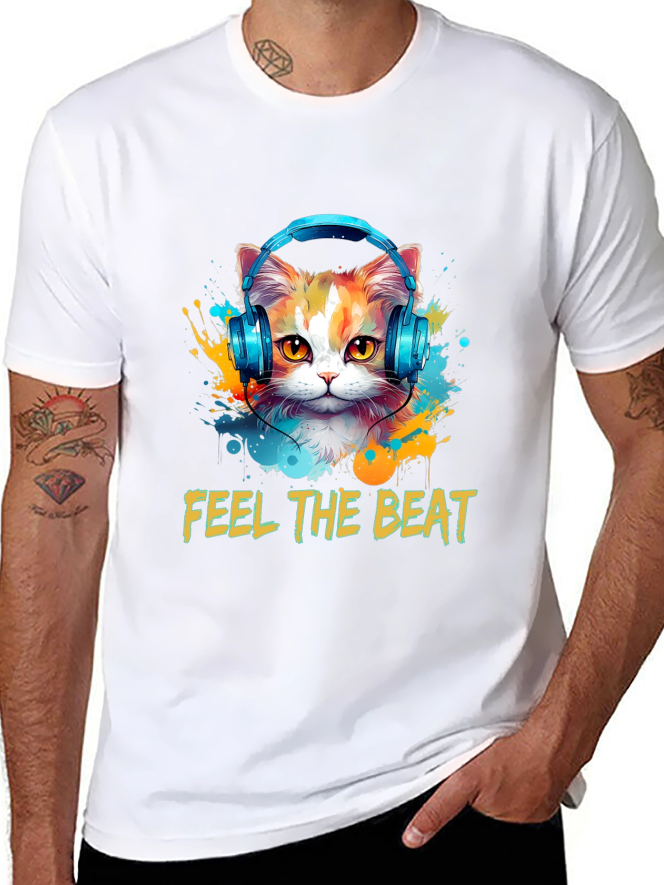 Feel the Beat Cat T-Shirt