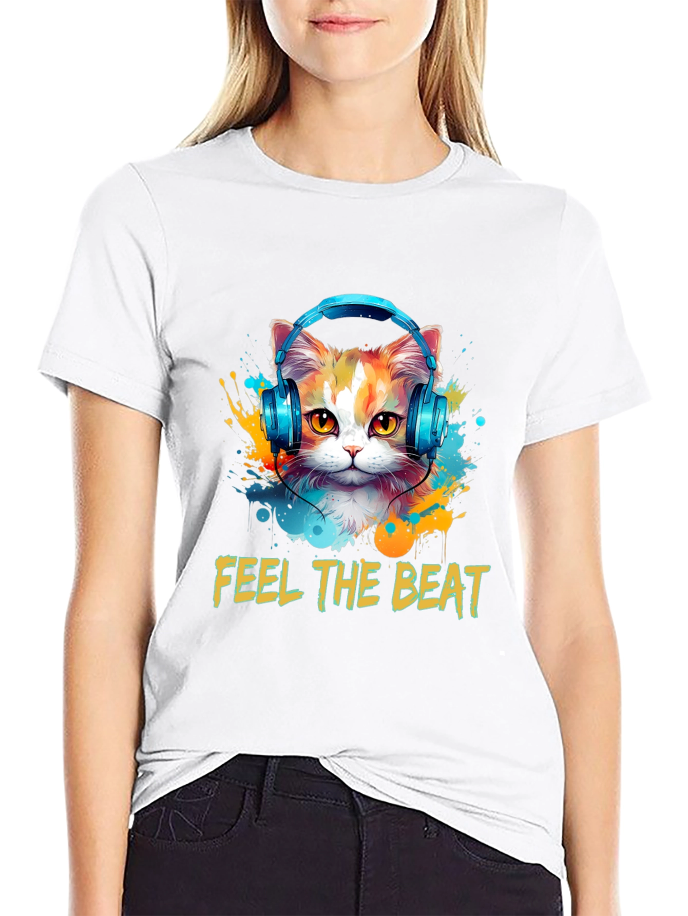 Feel the Beat Cat T-Shirt