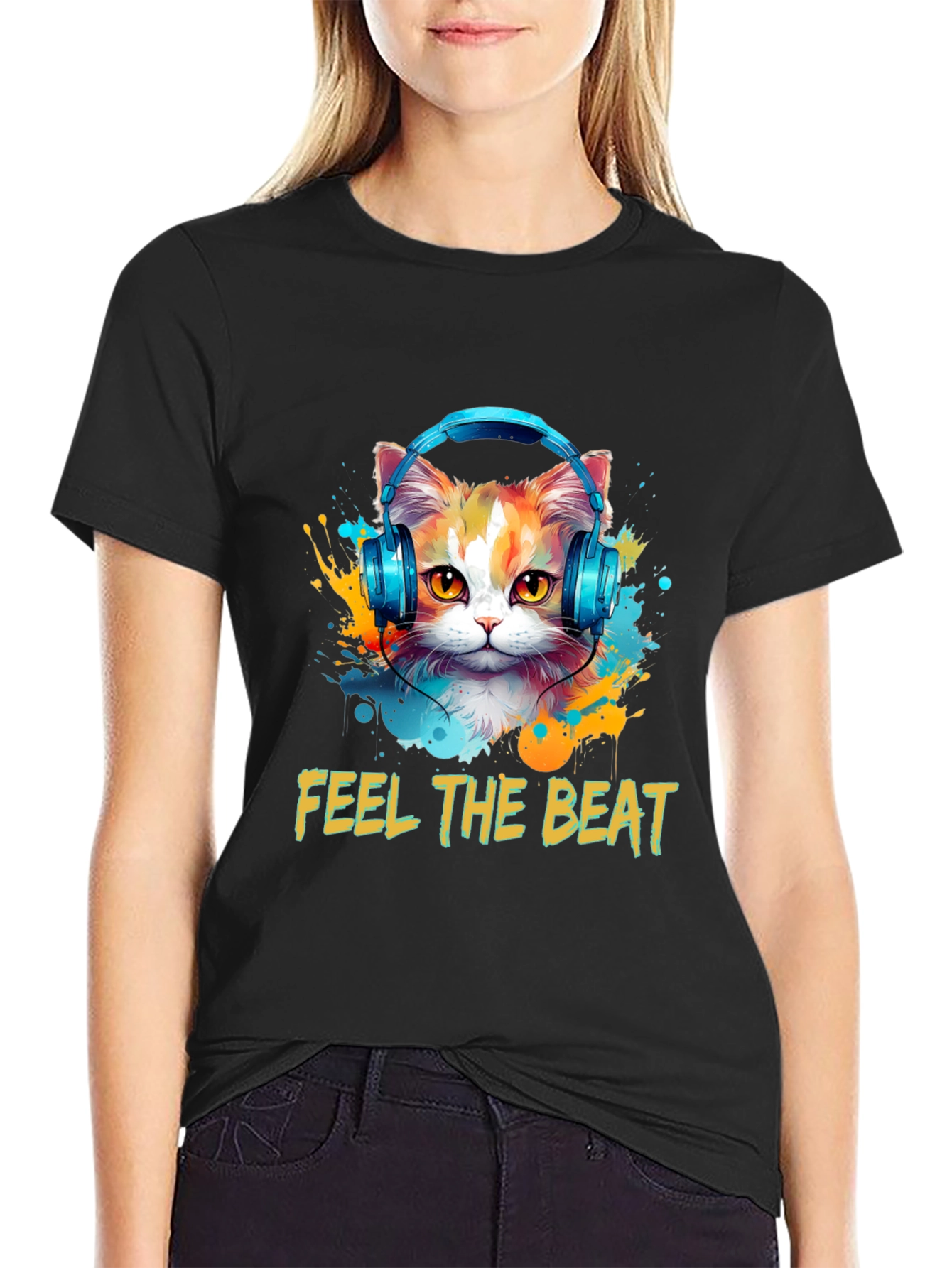 Feel the Beat Cat T-Shirt